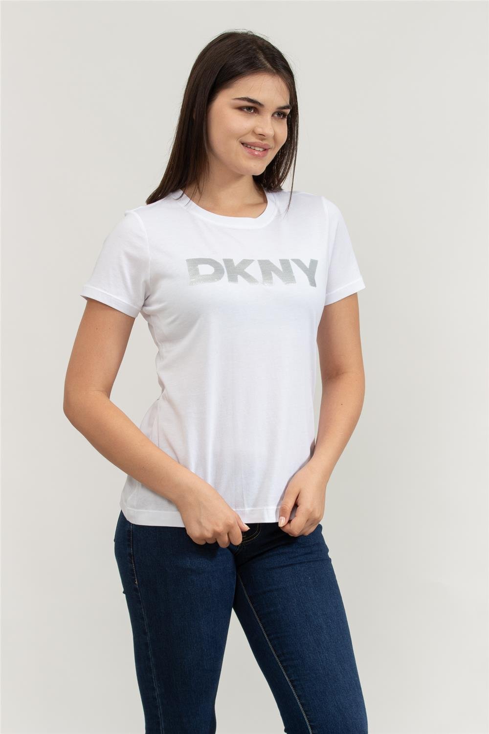 DKNY Kadın Bisiklet Yaka T-Shirt