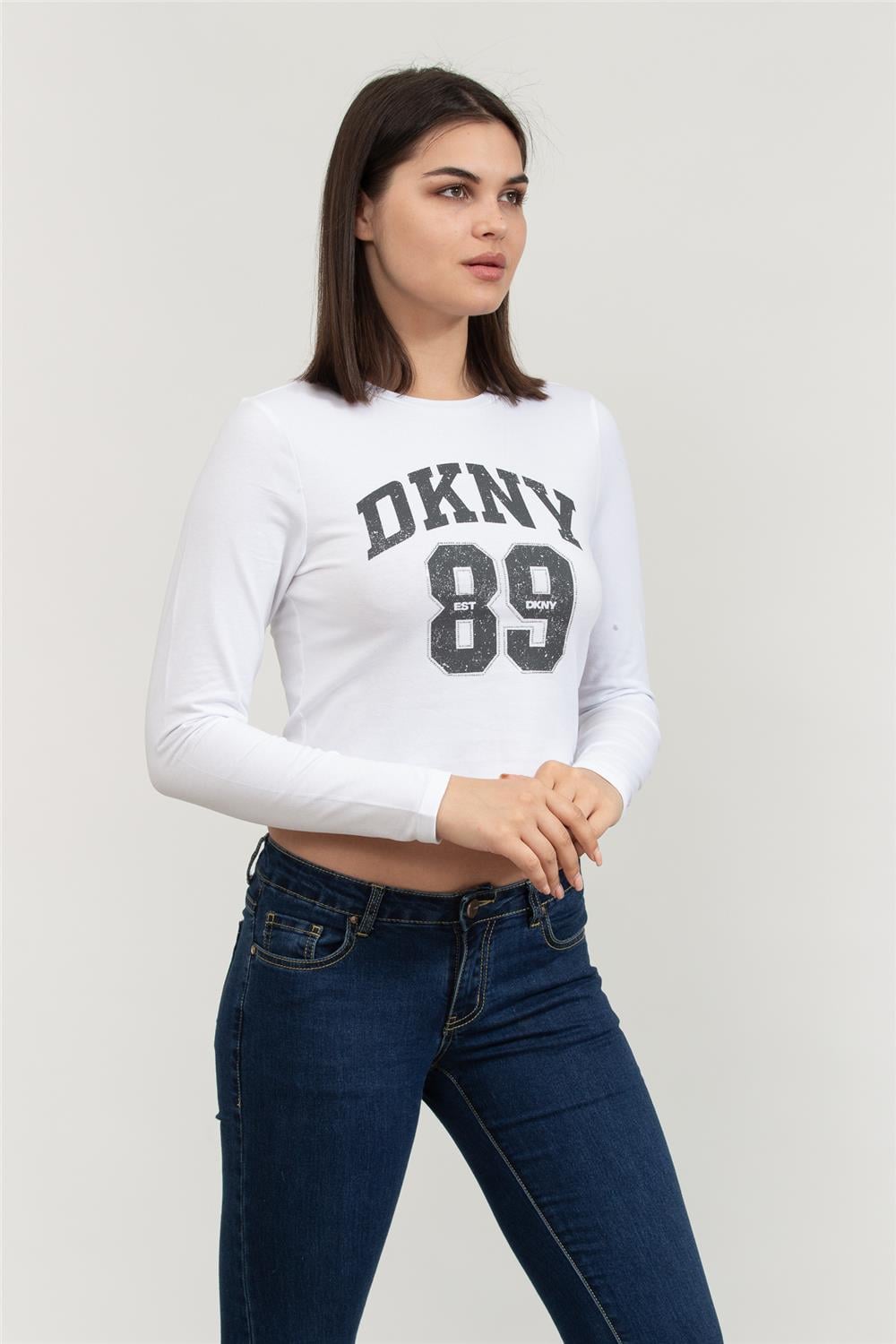 DKNY Kadın Bisiklet Yaka T-Shirt
