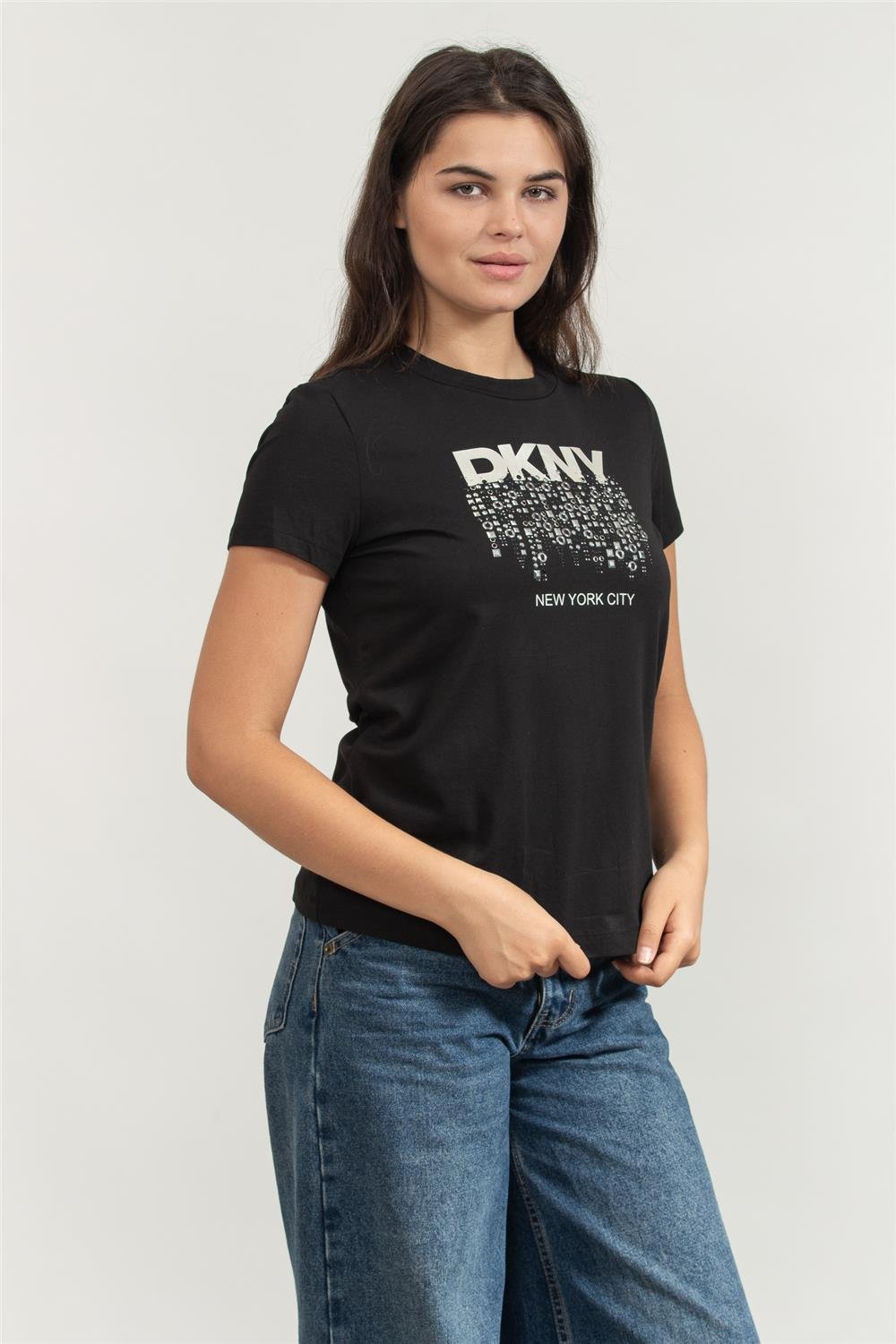 DKNY Kadın Bisiklet Yaka T-Shirt