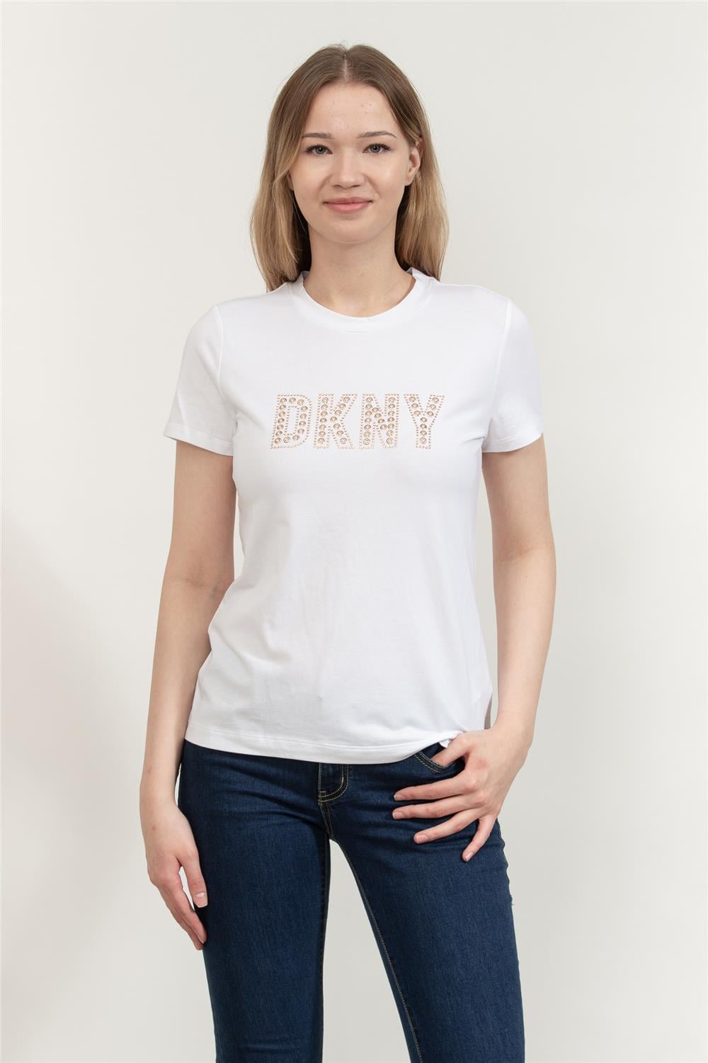 DKNY Kadın Bisiklet Yaka T-Shirt