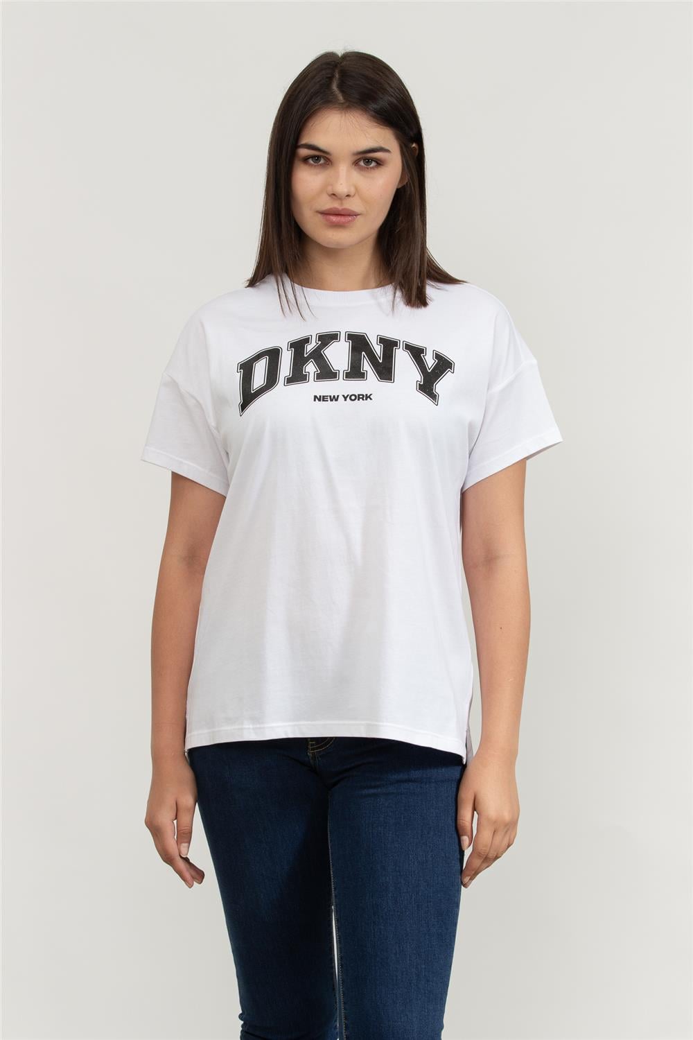 DKNY Kadın Bisiklet Yaka T-Shirt