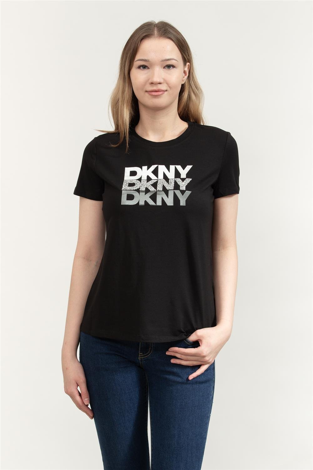DKNY Kadın Bisiklet Yaka T-Shirt