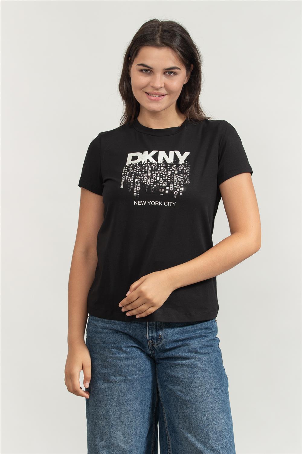 DKNY Kadın Bisiklet Yaka T-Shirt
