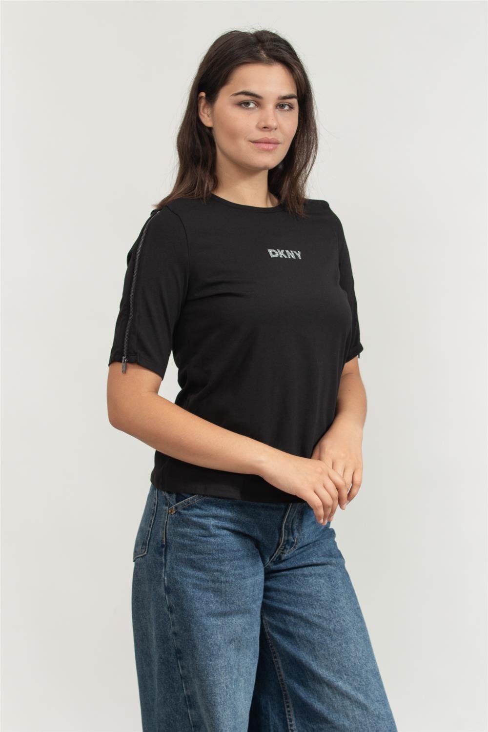 DKNY Kadın Bisiklet Yaka T-Shirt