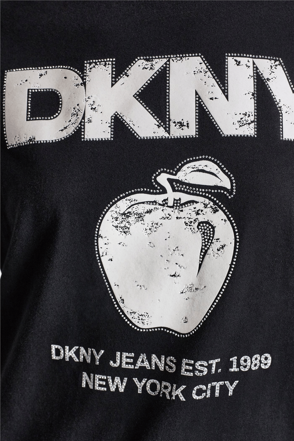 DKNY Kadın Dkny Big Apple Rhine Bisiklet Yaka T-Shirt Siyah