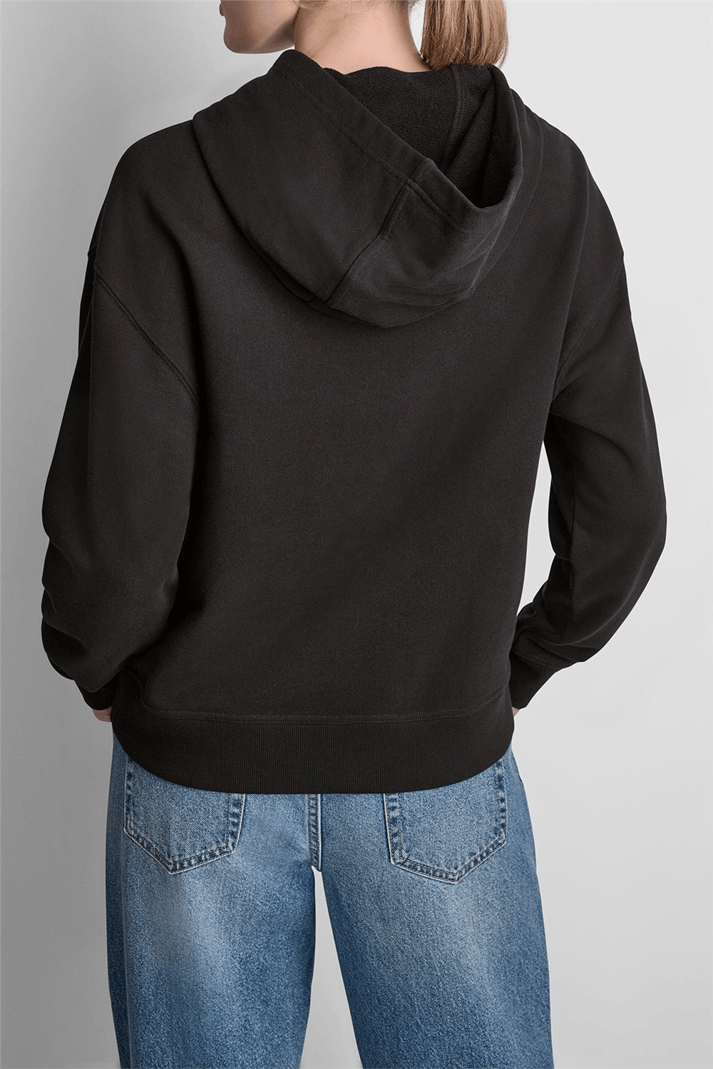 DKNY Kadın Dkny Big Apple Rhine Kapüşonlu Sweatshirt Siyah