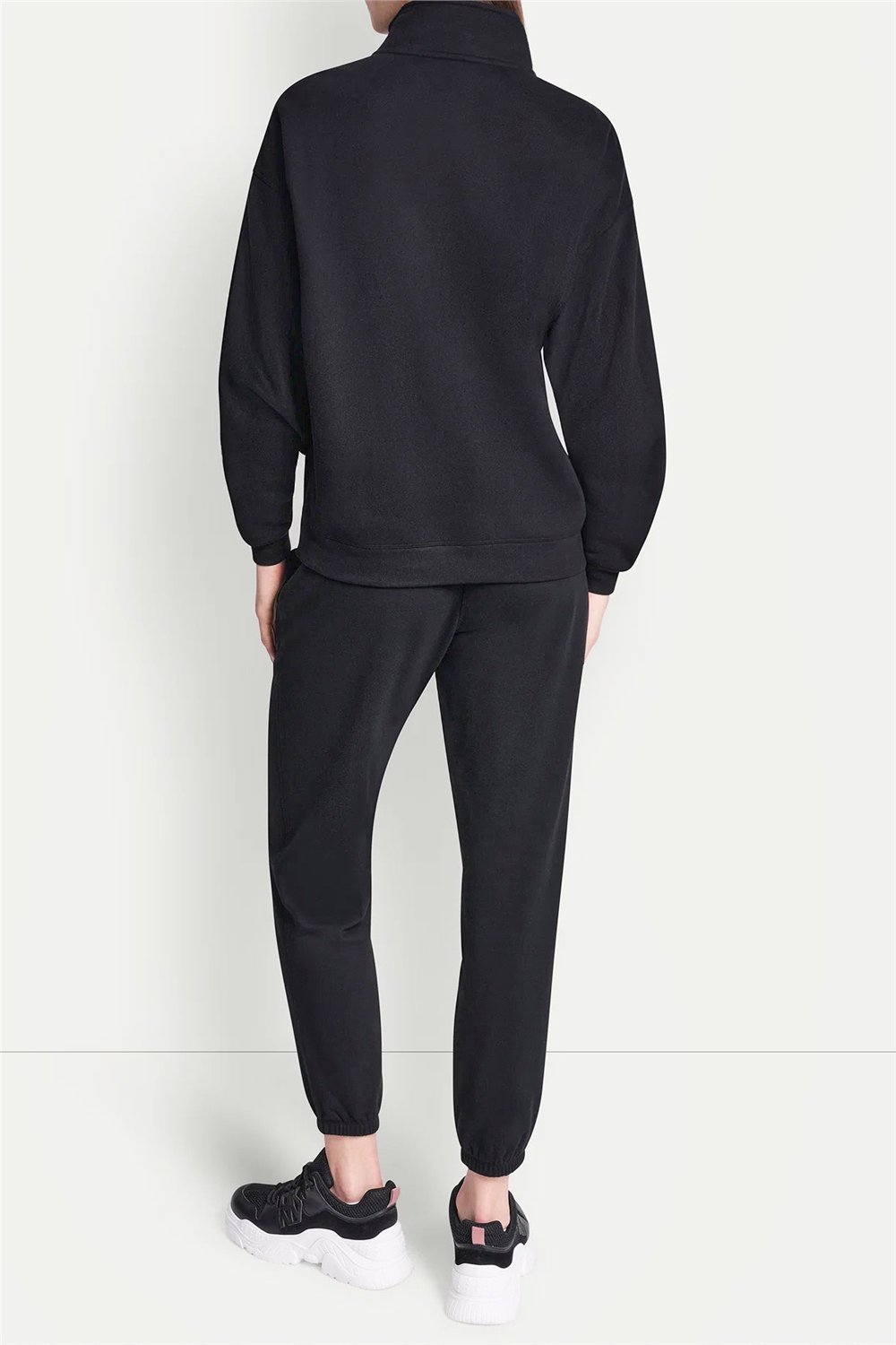 DKNY Kadın Dkny Classic Logo El Fermuarlı Sweatshirt Siyah