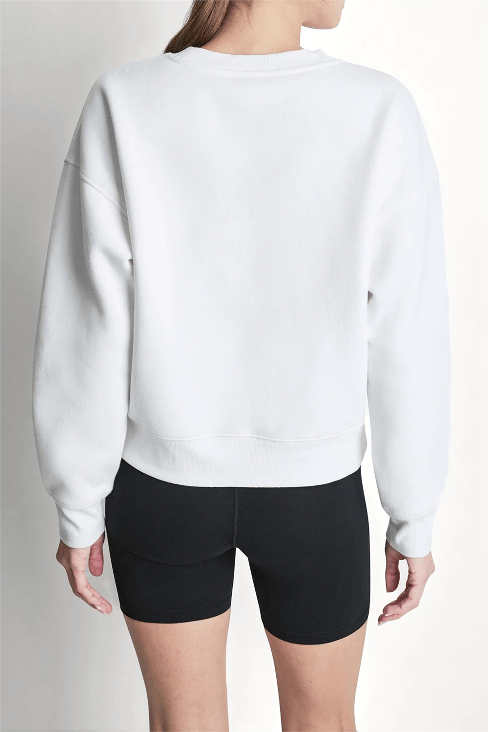 DKNY Kadın Dkny Puff Varsity Lo Bisiklet Yaka Sweatshirt