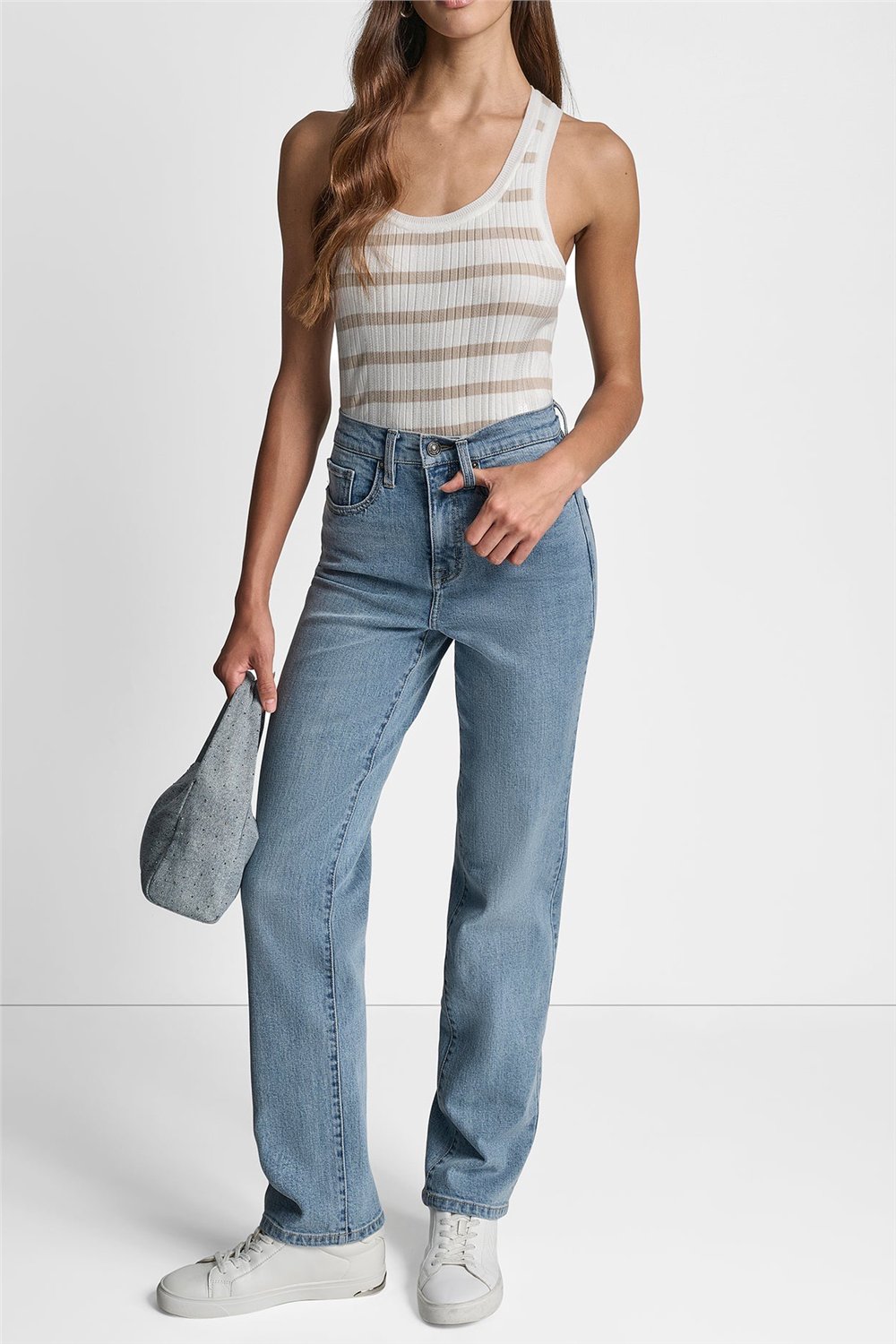 DKNY Kadın High Rise Classic St Jean Pantolon Çok Renkli
