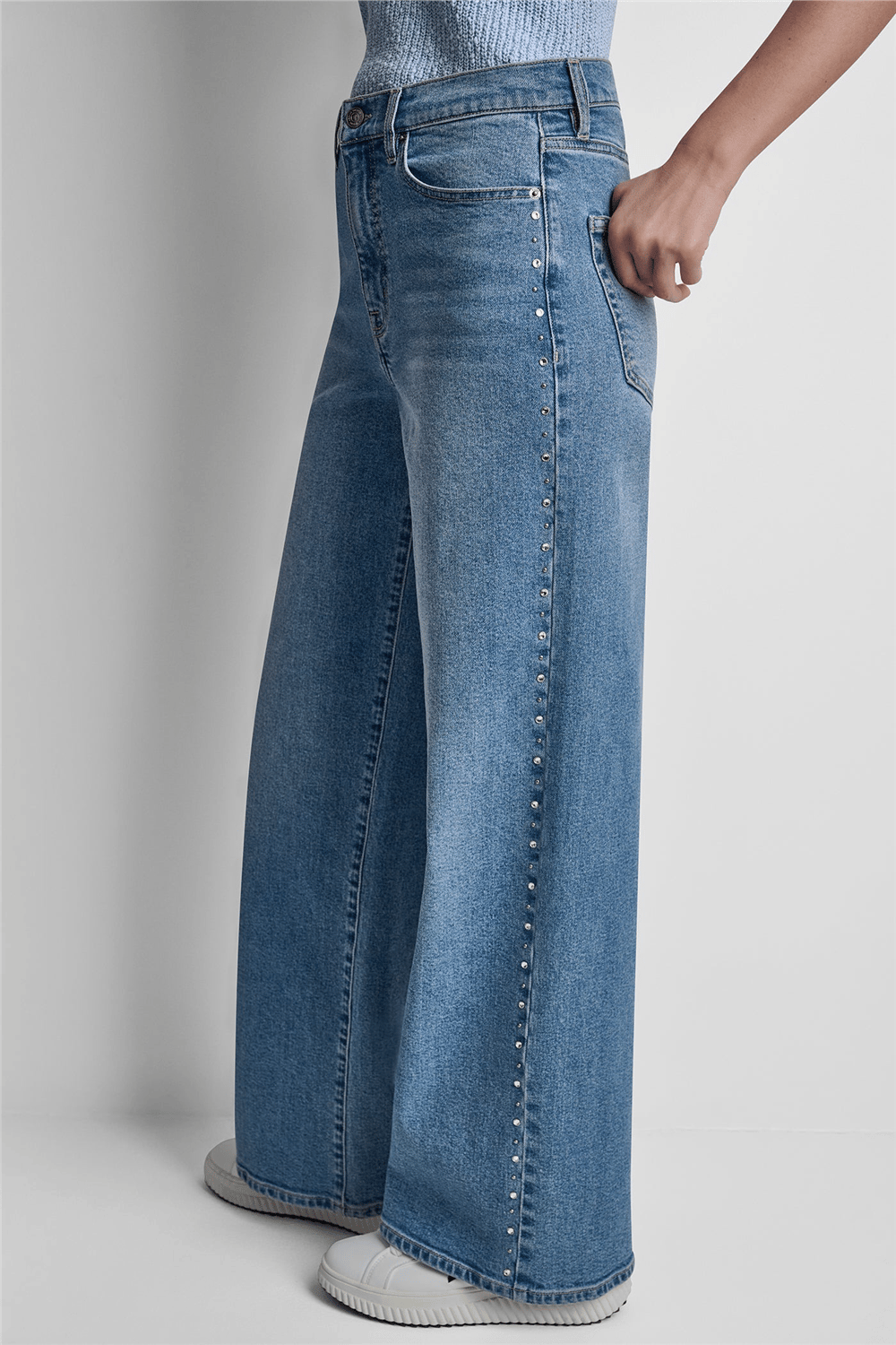 DKNY Kadın Hr Wide W Outseam St Jean Pantolon