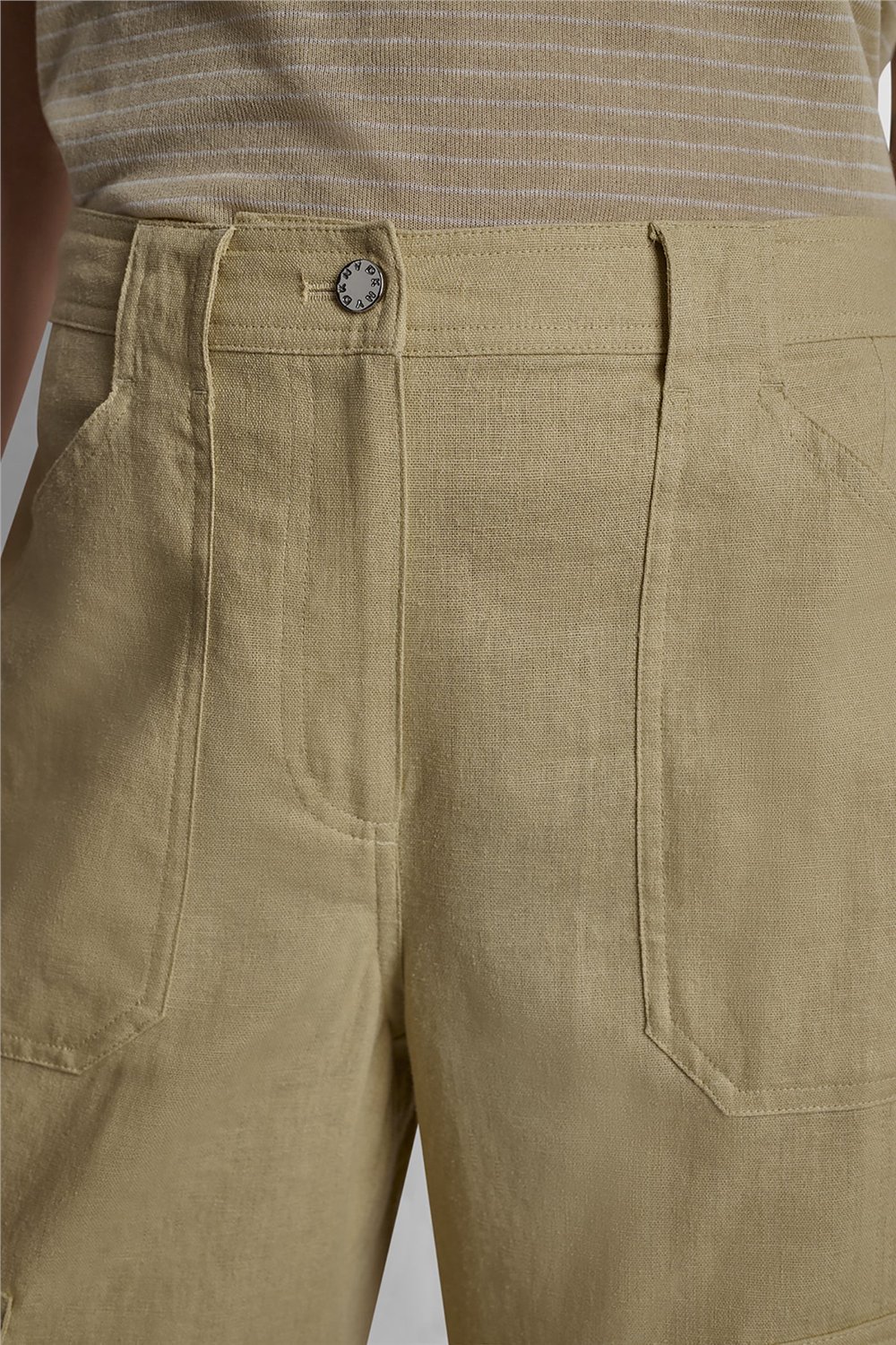 DKNY Kadın Linen Viscose Cargo Keten Pantolon