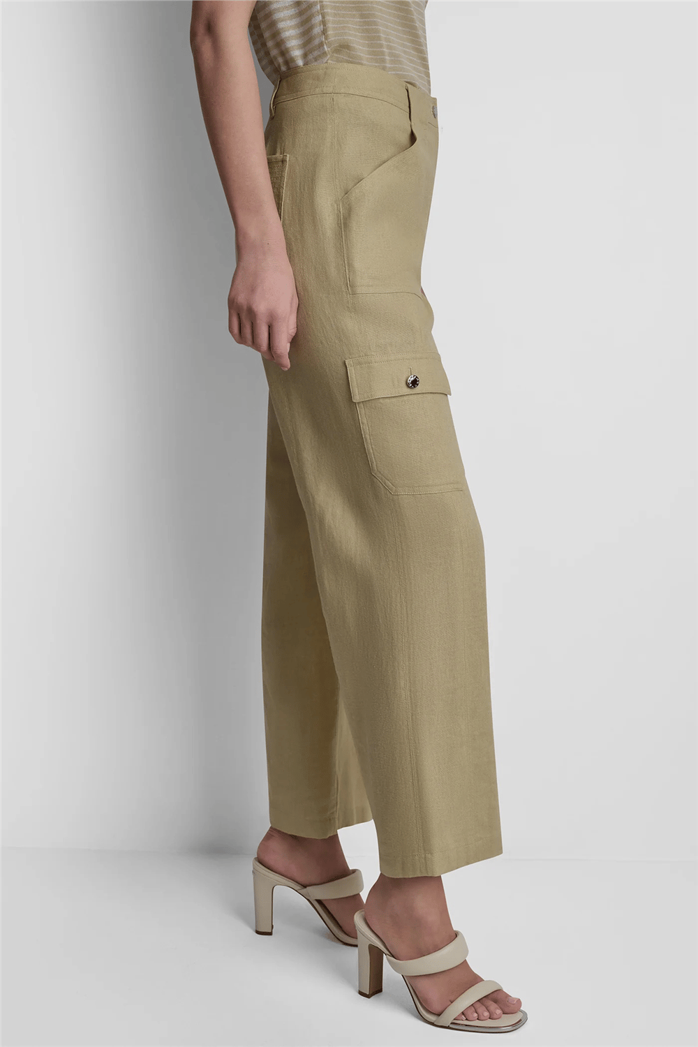 DKNY Kadın Linen Viscose Cargo Keten Pantolon