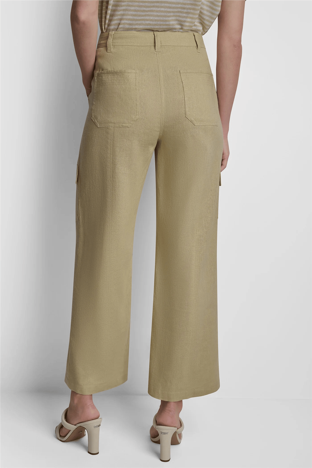 DKNY Kadın Linen Viscose Cargo Keten Pantolon