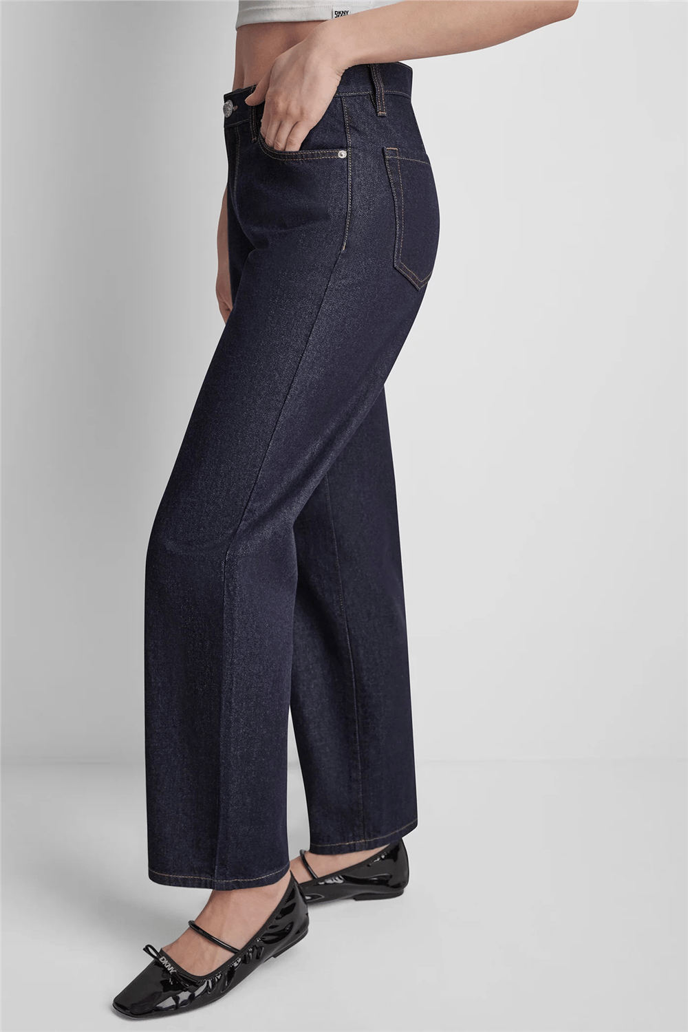 DKNY Kadın Mr Straight W Bk Dar Jean Pantolon