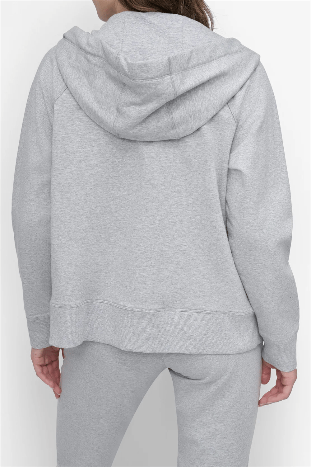 DKNY Kadın Two Tne Logo Zip Jkt Kapüşonlu Sweatshirt Gri