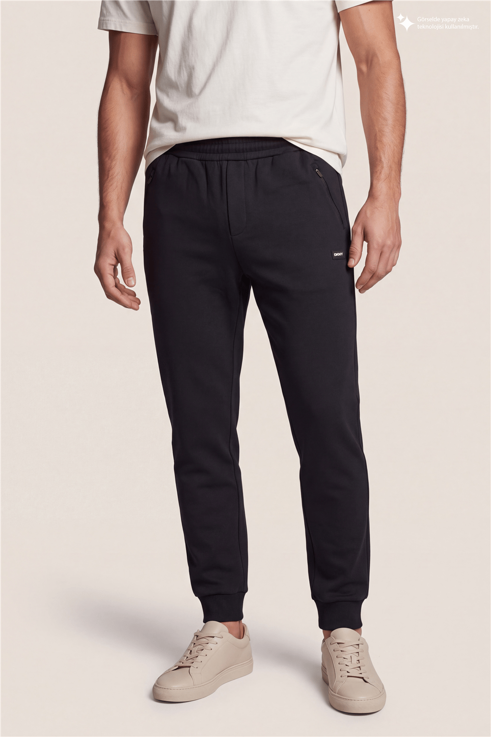 DKNY Logo Patch Sweatpant Erkek Eşofman Altı Siyah