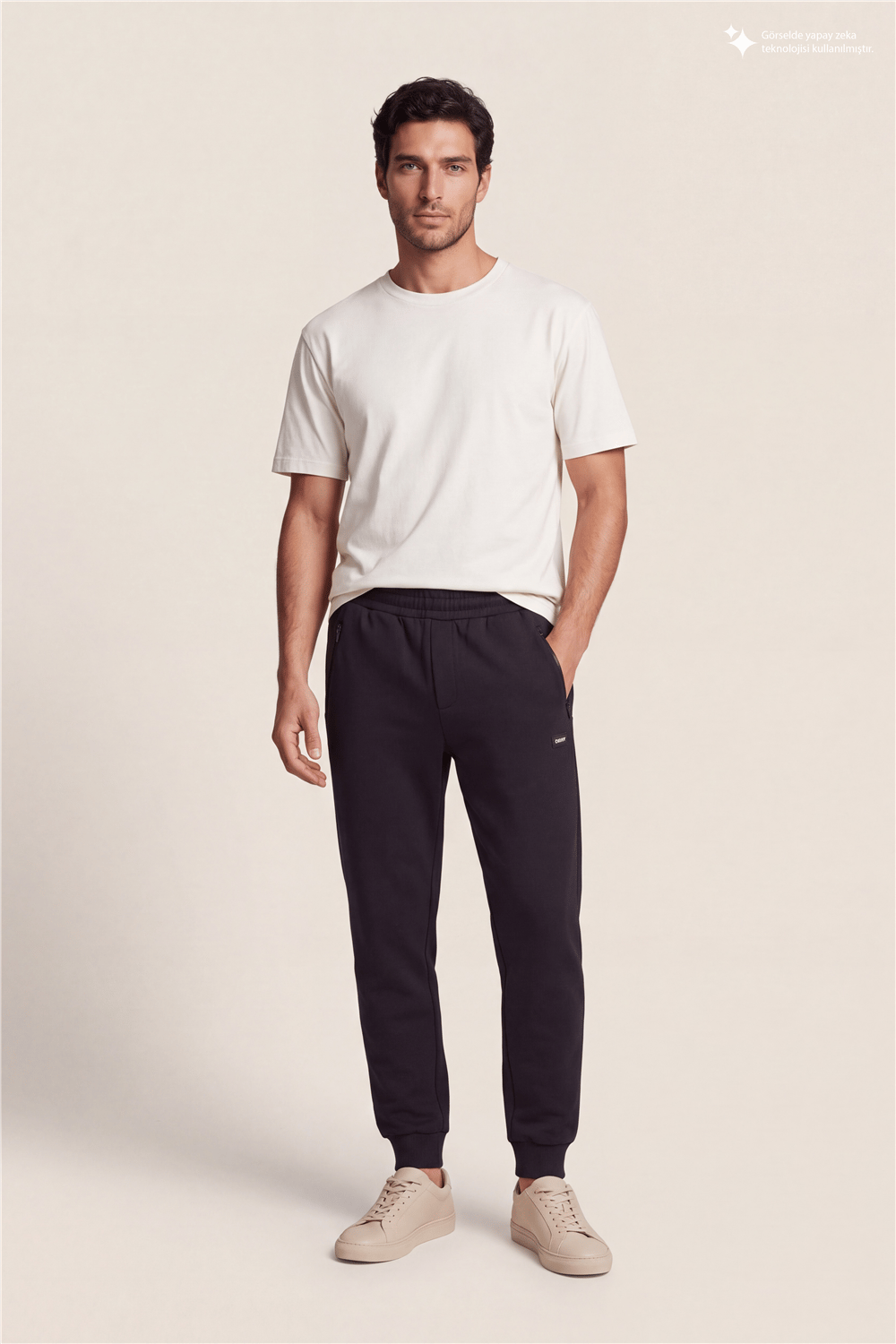 DKNY Logo Patch Sweatpant Erkek Eşofman Altı Siyah