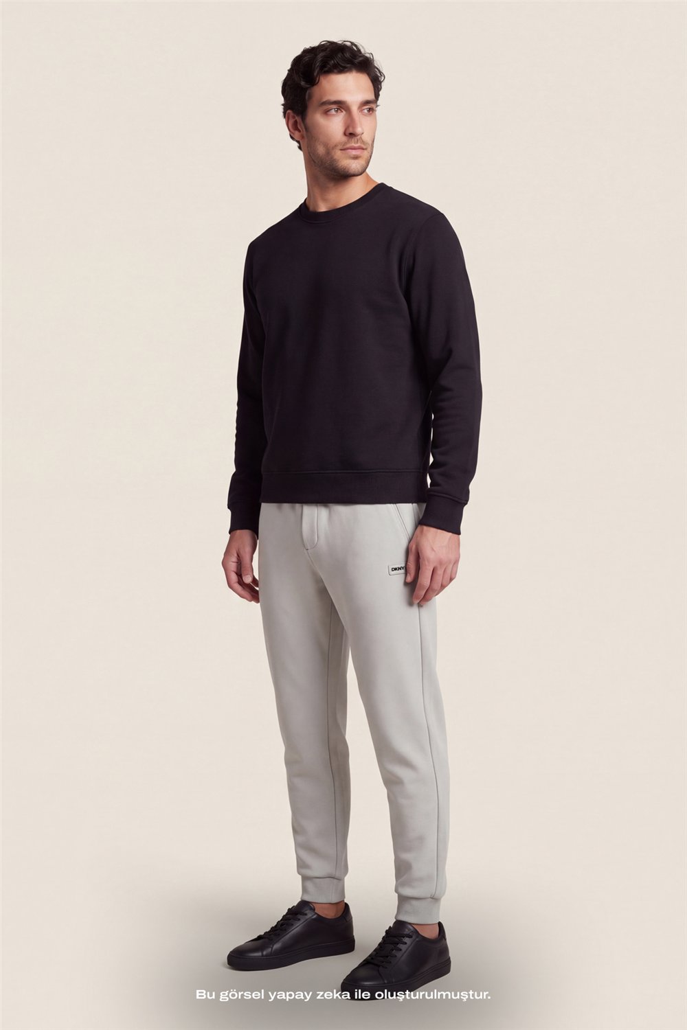 DKNY Logo Patch Sweatpant Erkek Eşofman Altı Taş Rengi