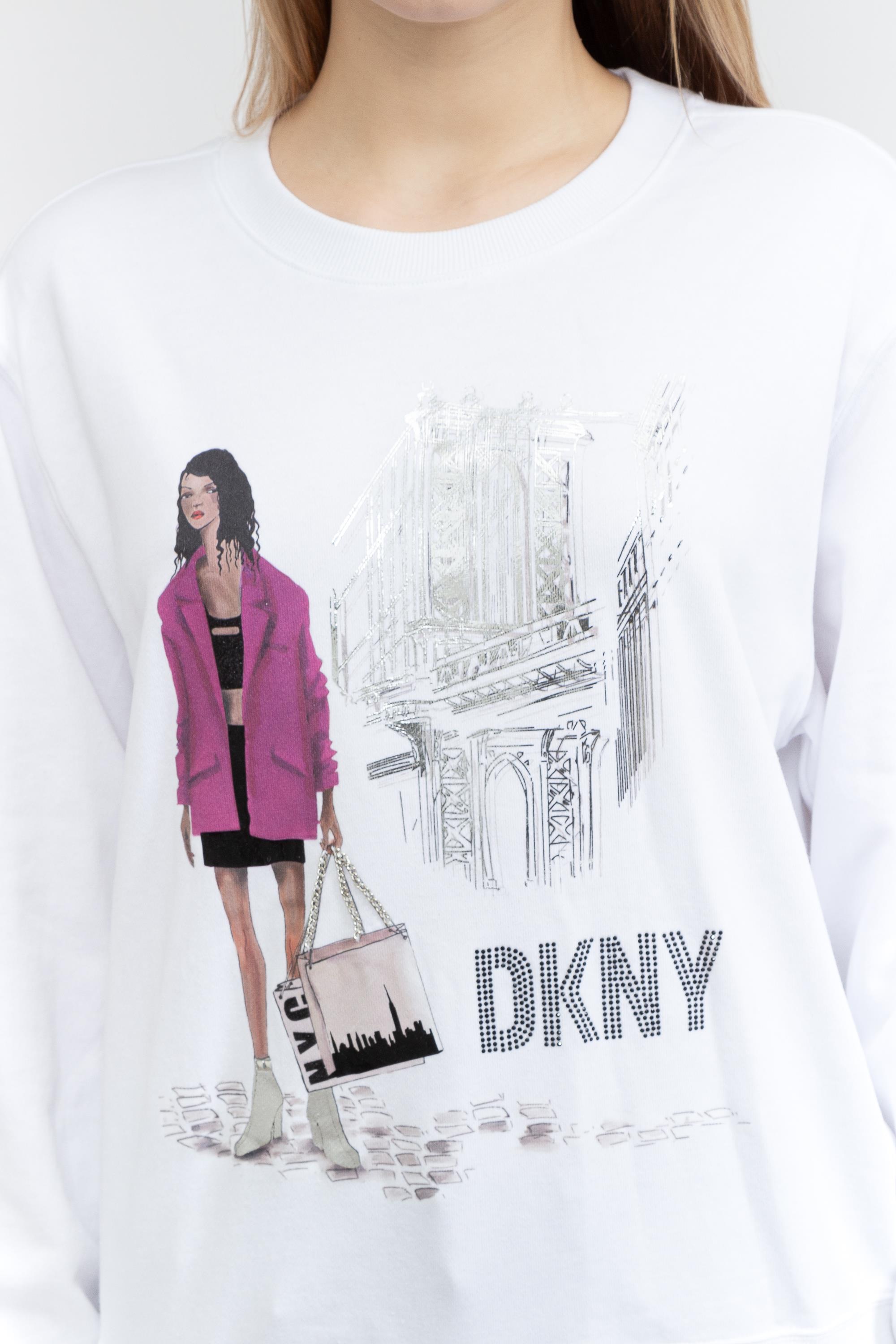 DKNY L/S Pink Jkt Cnvrsnl Kadın Triko