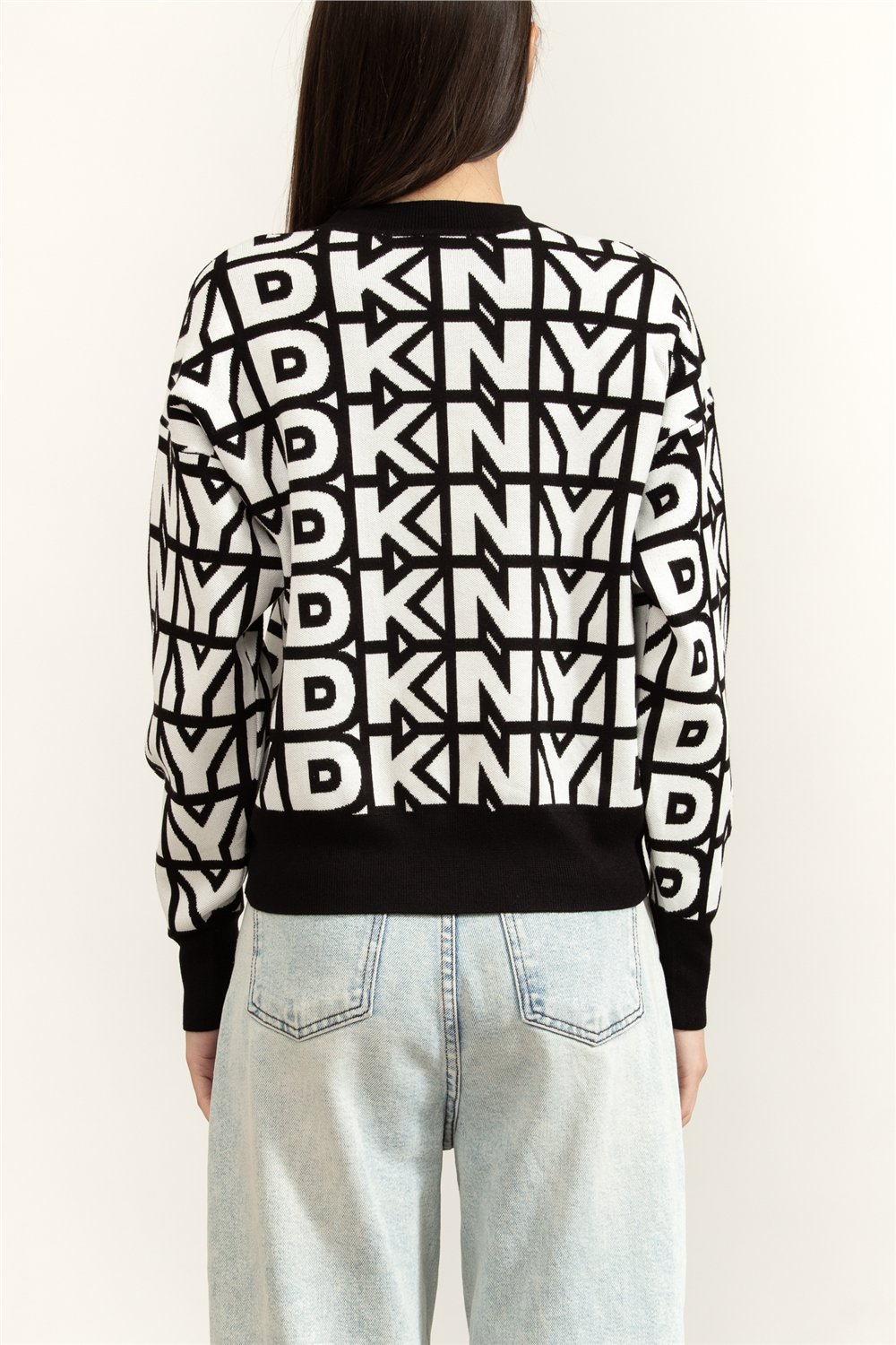 DKNY L/S Repeat Logo Pull Kadın Triko