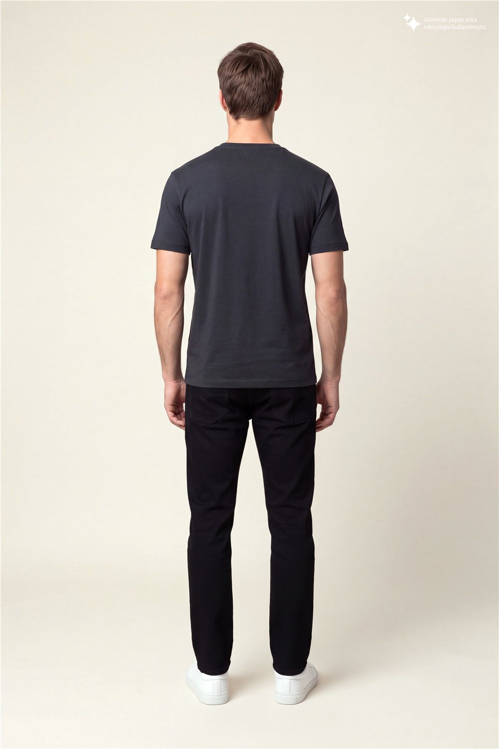 DKNY Metal Logo Tee Erkek Bisiklet Yaka T-Shirt Siyah