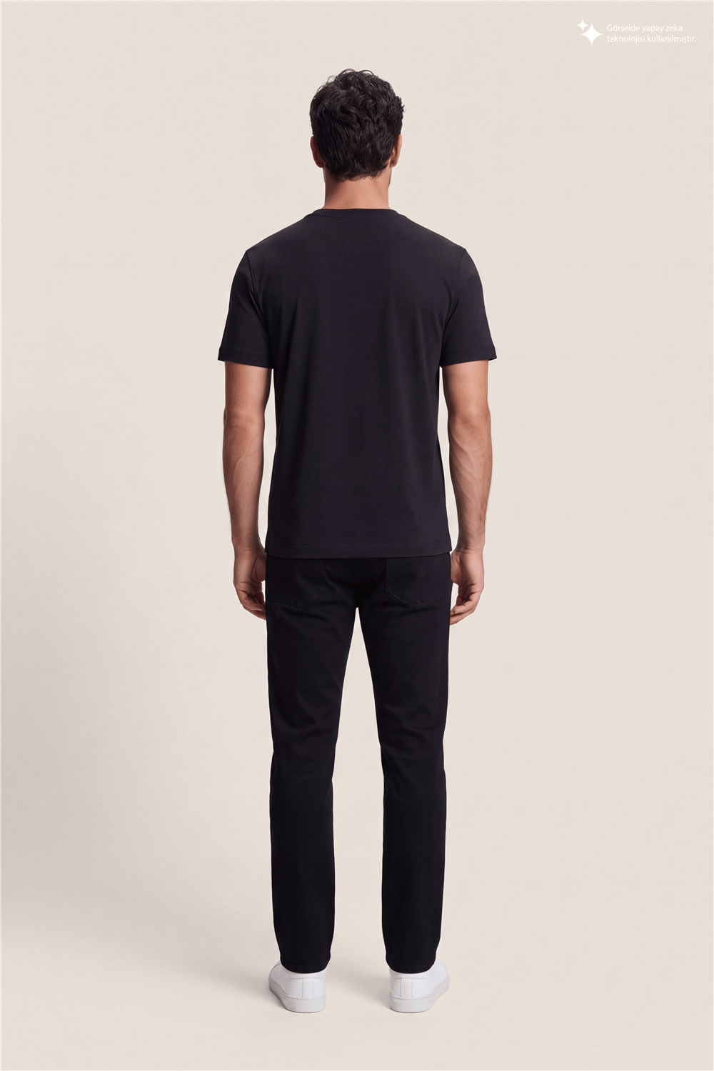 DKNY Patch Logo Tee Erkek Bisiklet Yaka T-Shirt Siyah