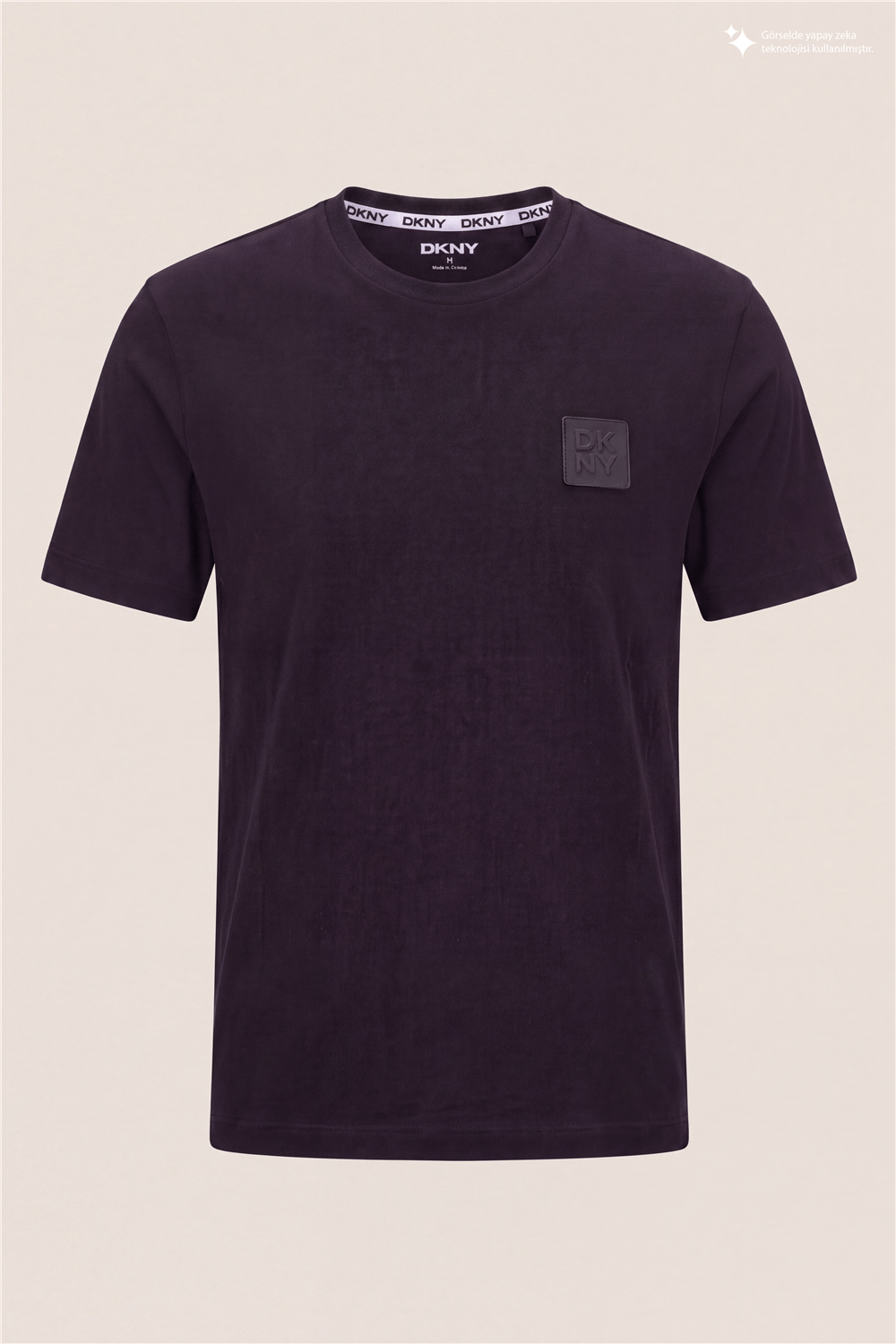 DKNY Patch Logo Tee Erkek Bisiklet Yaka T-Shirt Siyah