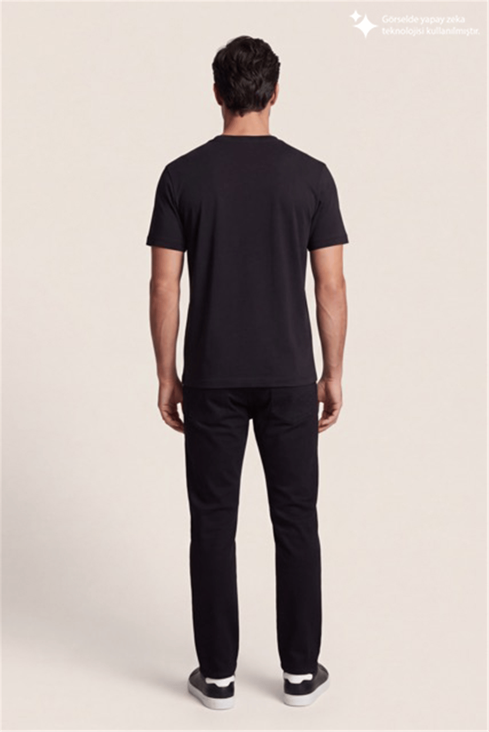 DKNY PU Logo Tee Erkek Bisiklet Yaka T-Shirt Siyah