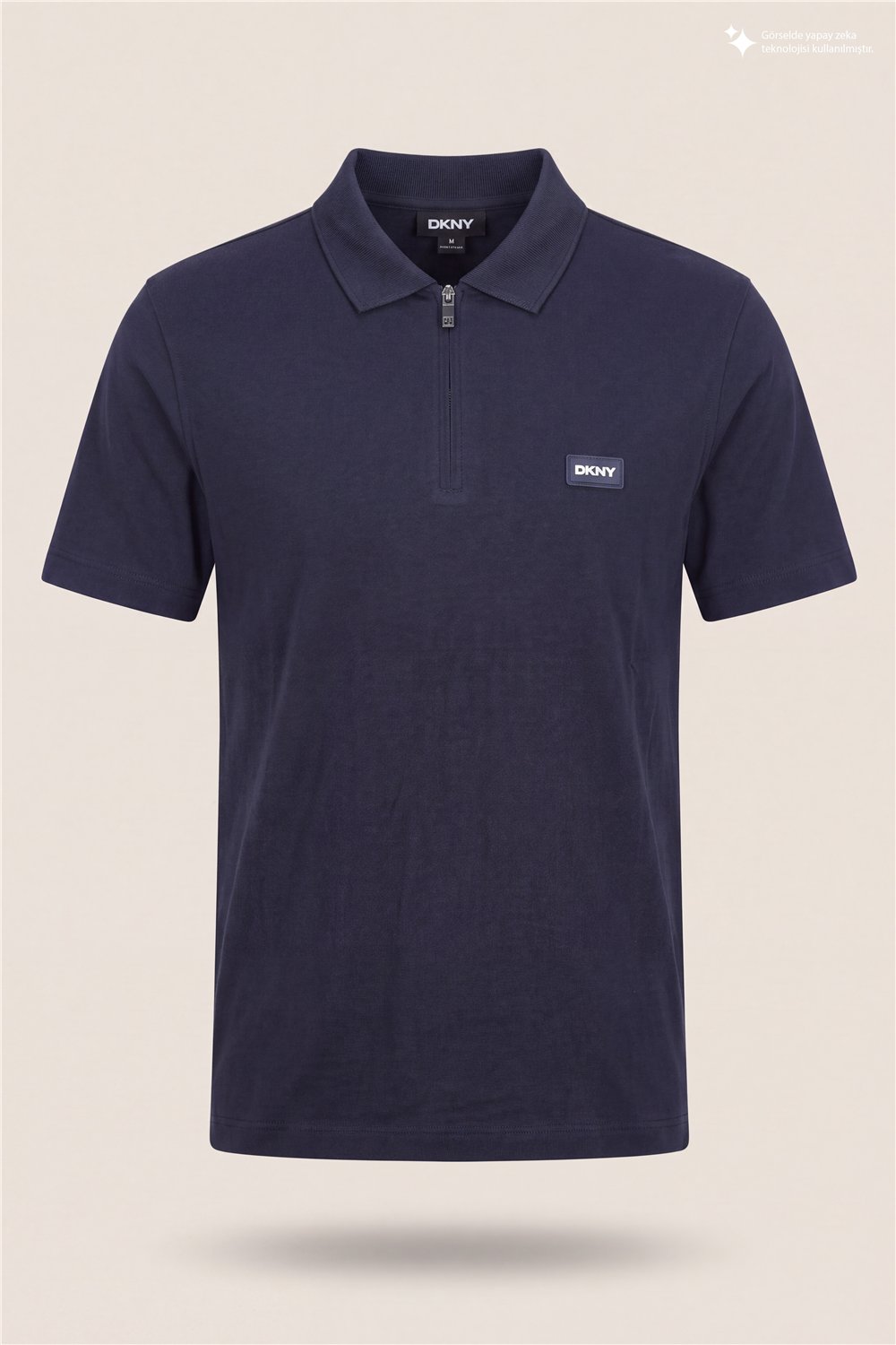 DKNY Quarter Zip Polo Erkek Polo Yaka T-Shirt Lacivert