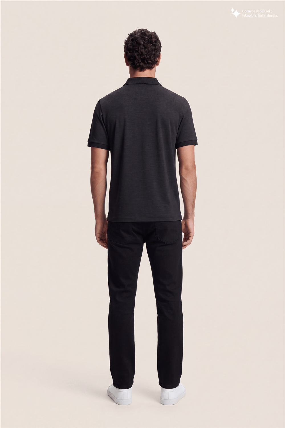 DKNY Quarter Zip Polo Erkek Polo Yaka T-Shirt Siyah