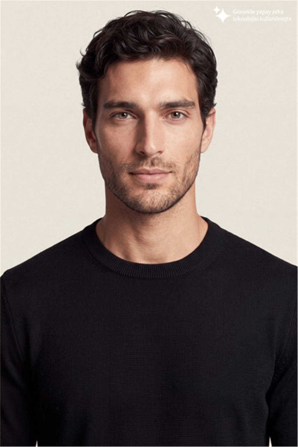 DKNY Ribbed Wool Blend Crew Sweater Erkek Triko Siyah