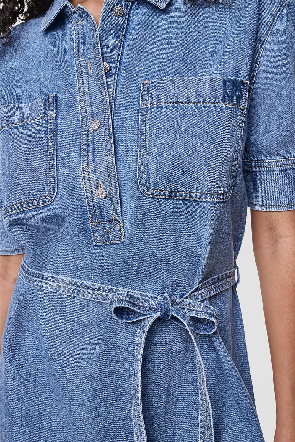 DKNY Short Sleeve Shirt D Kadın Gömlek Elbise Çok Renkli