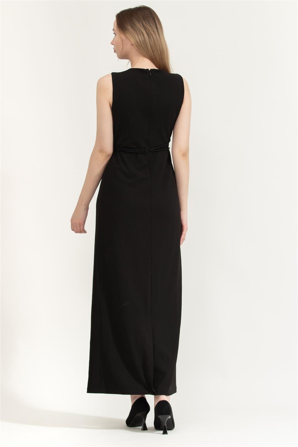 DKNY S/L Jewel Neck Gown Kadın Elbise