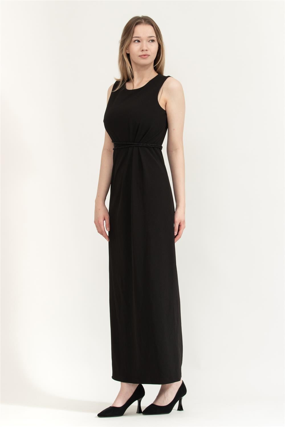 DKNY S/L Jewel Neck Gown Kadın Elbise