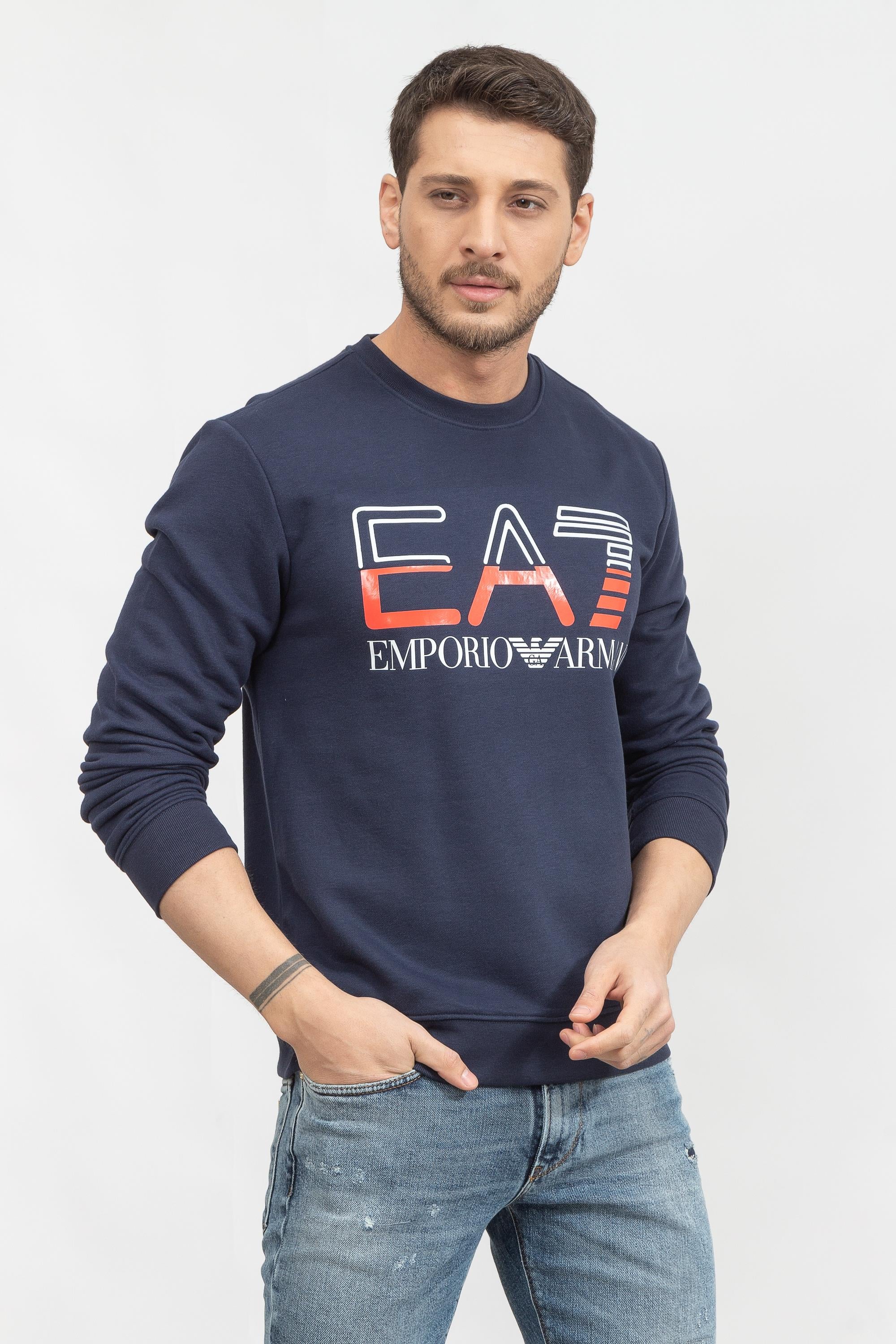 EA7 Erkek Bisiklet Yaka Sweatshirt