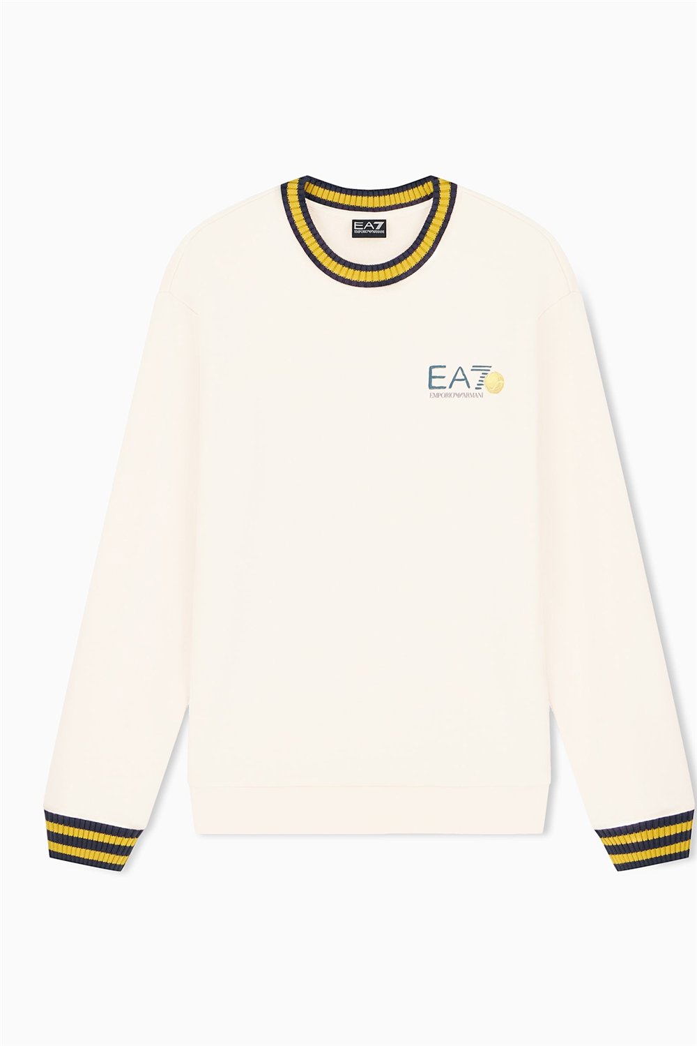 EA7 Erkek Bisiklet Yaka Sweatshirt Bej