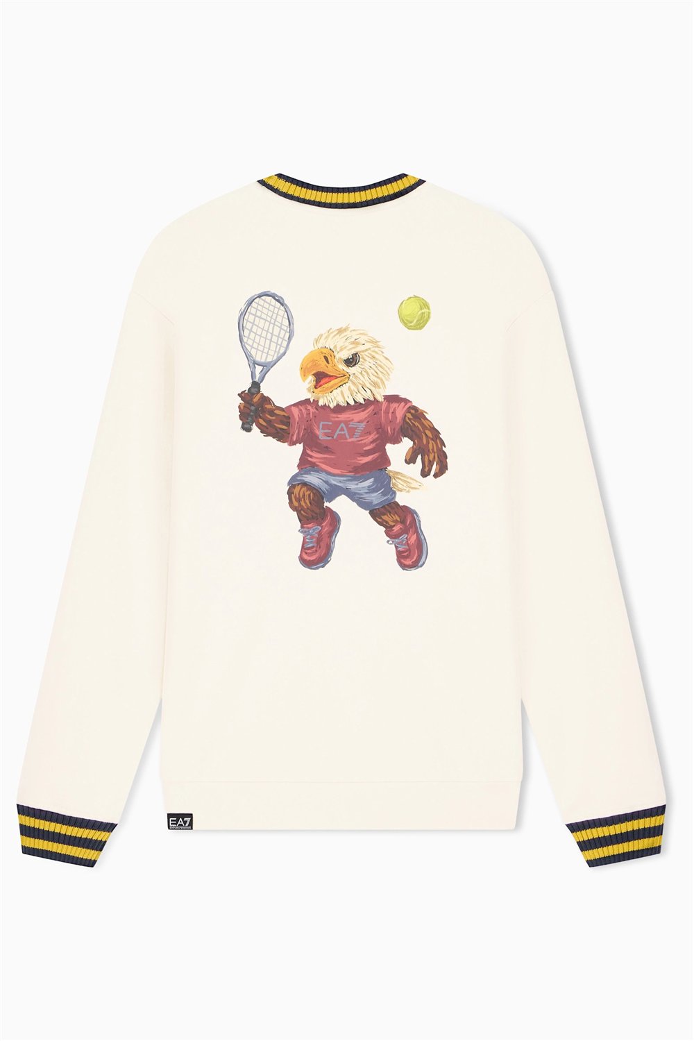 EA7 Erkek Bisiklet Yaka Sweatshirt Bej