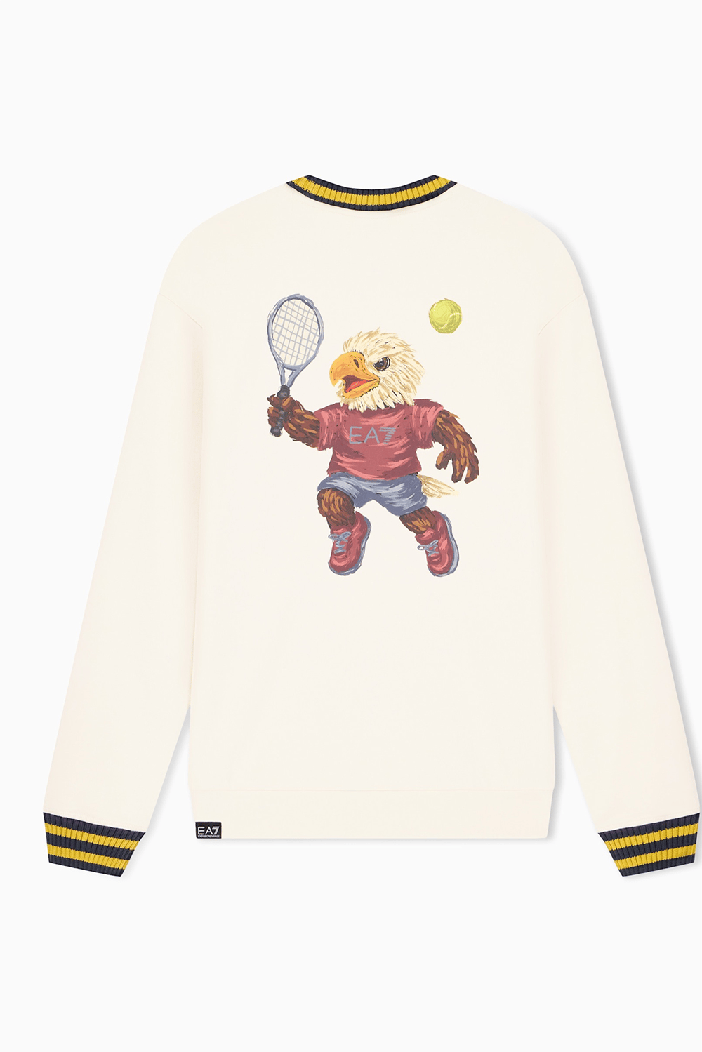 EA7 Erkek Bisiklet Yaka Sweatshirt Bej