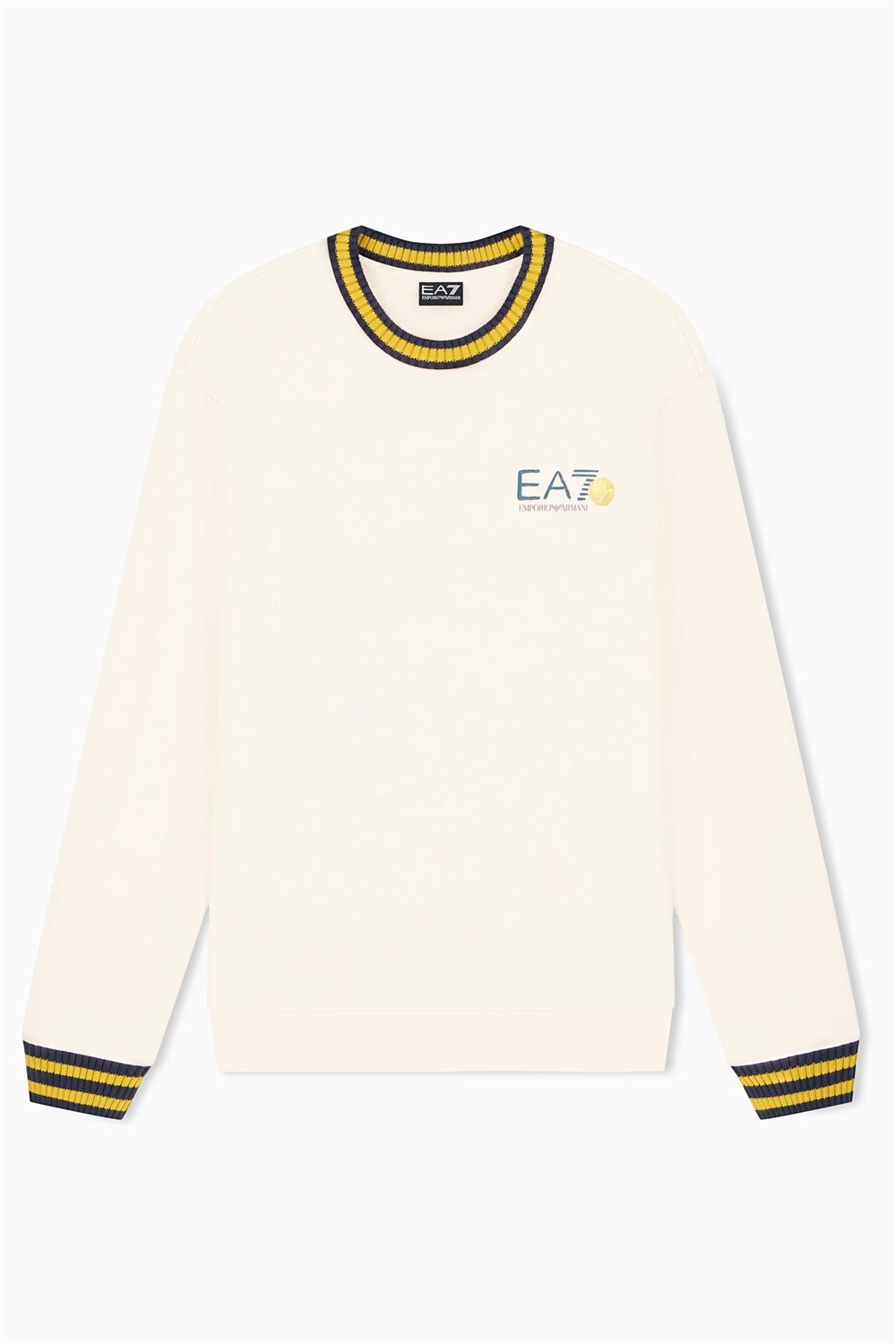 EA7 Erkek Bisiklet Yaka Sweatshirt Bej