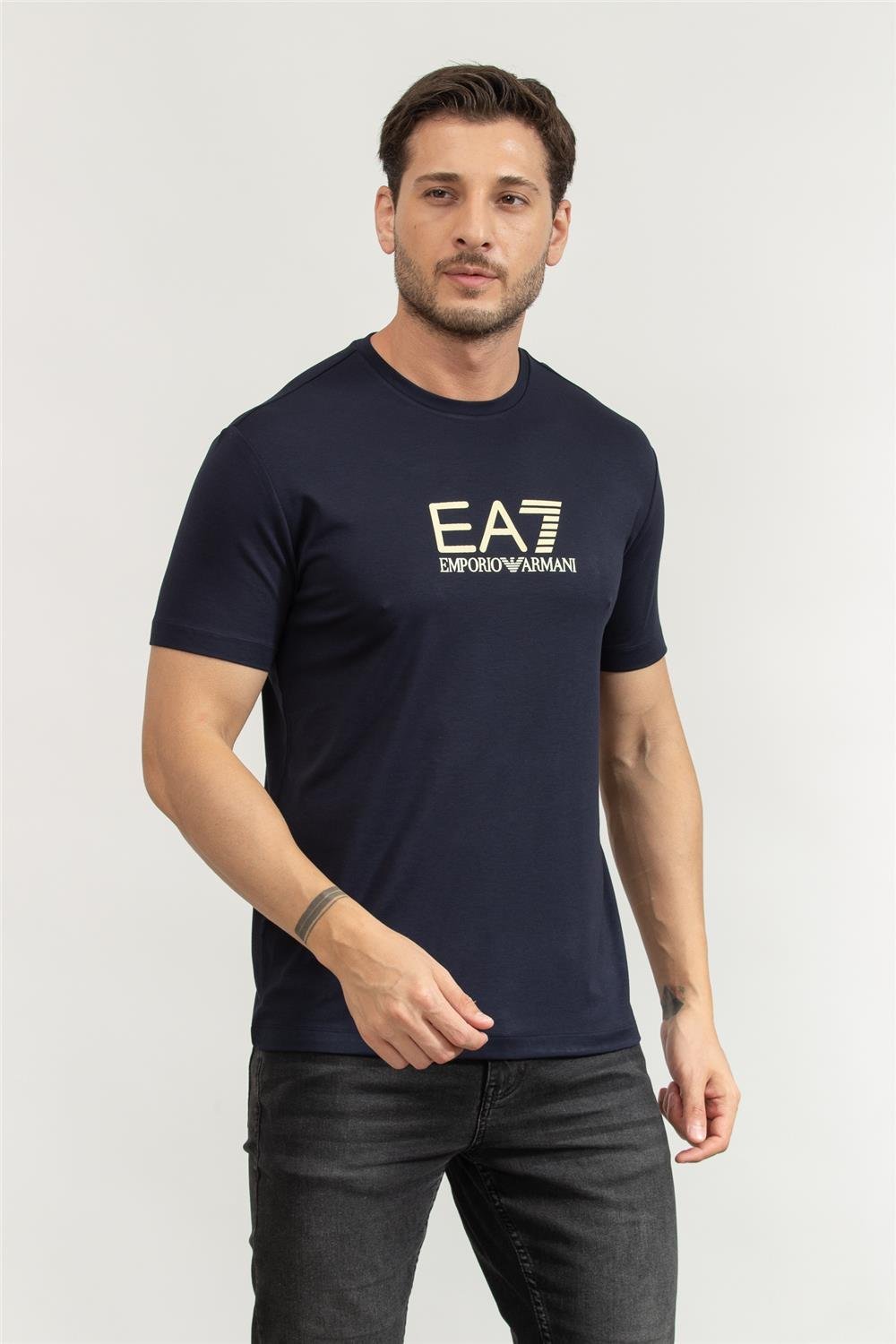 EA7 Erkek Bisiklet Yaka T-Shirt