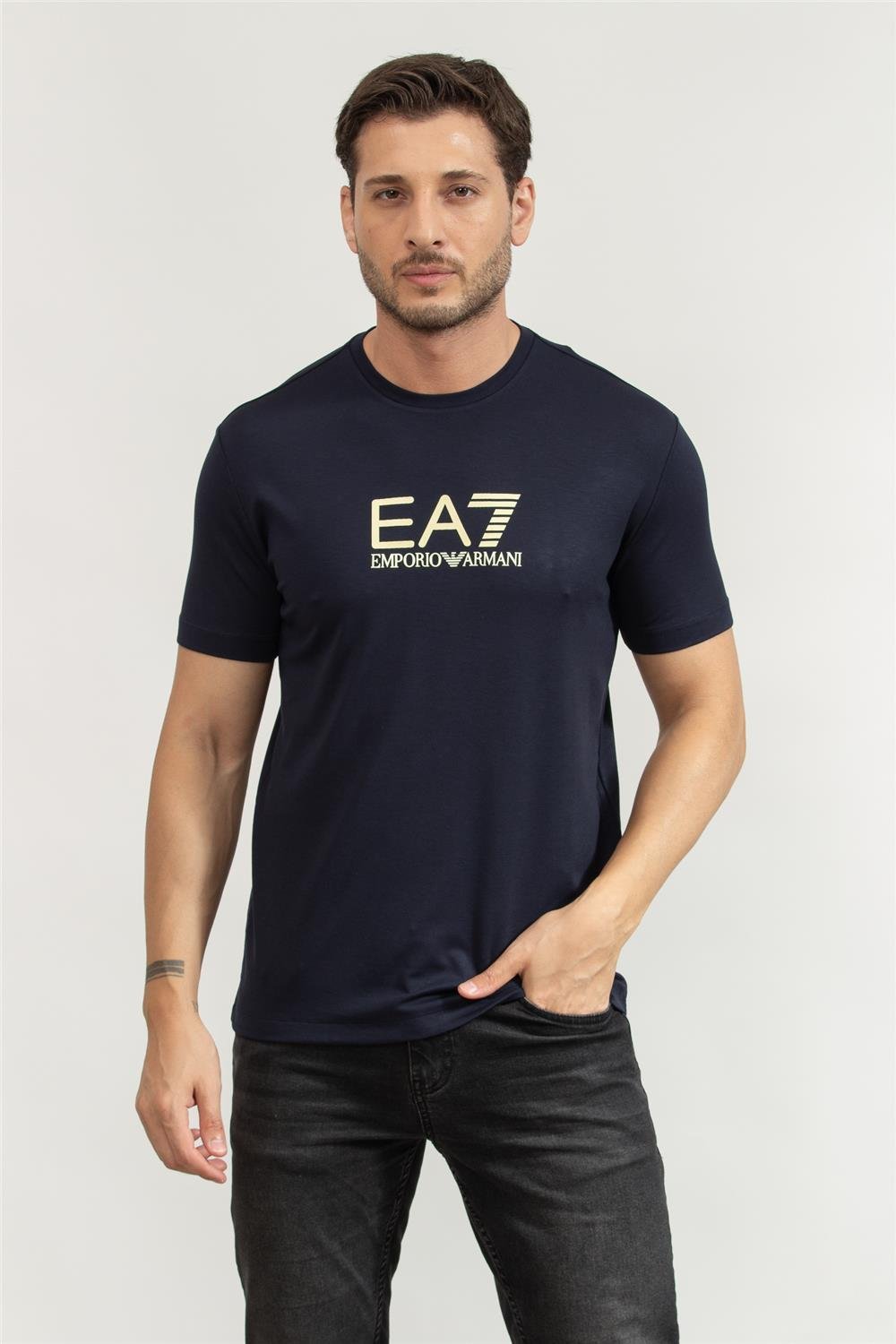 EA7 Erkek Bisiklet Yaka T-Shirt