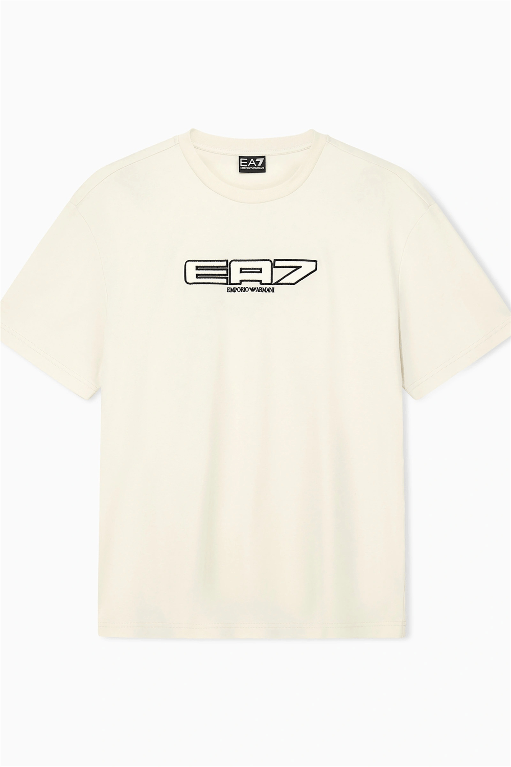 EA7 Erkek Bisiklet Yaka T-Shirt Bej