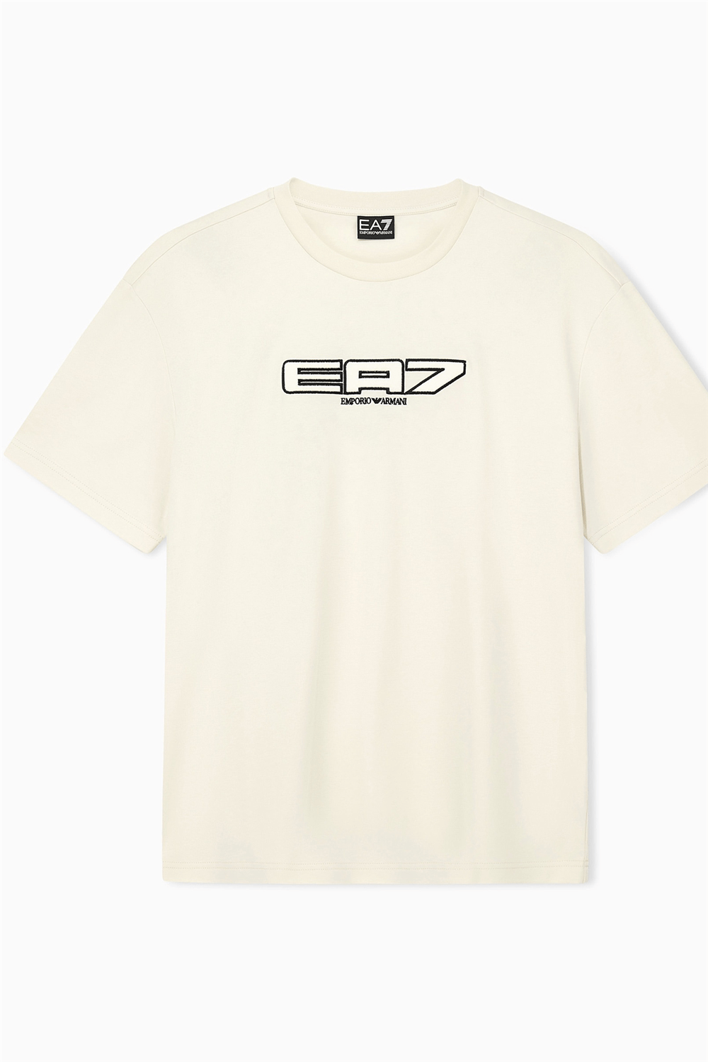 EA7 Erkek Bisiklet Yaka T-Shirt Bej
