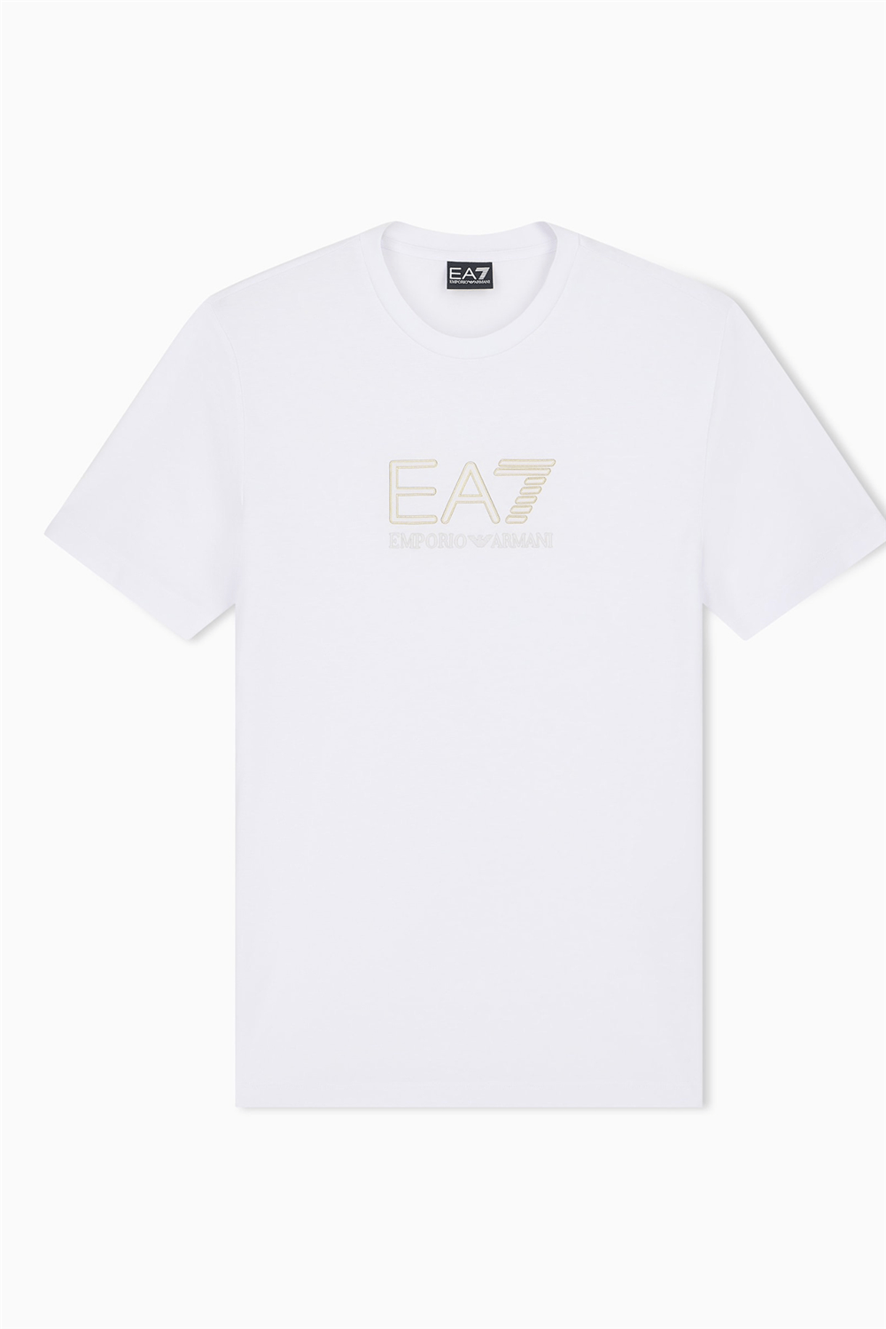EA7 Erkek Bisiklet Yaka T-Shirt Beyaz