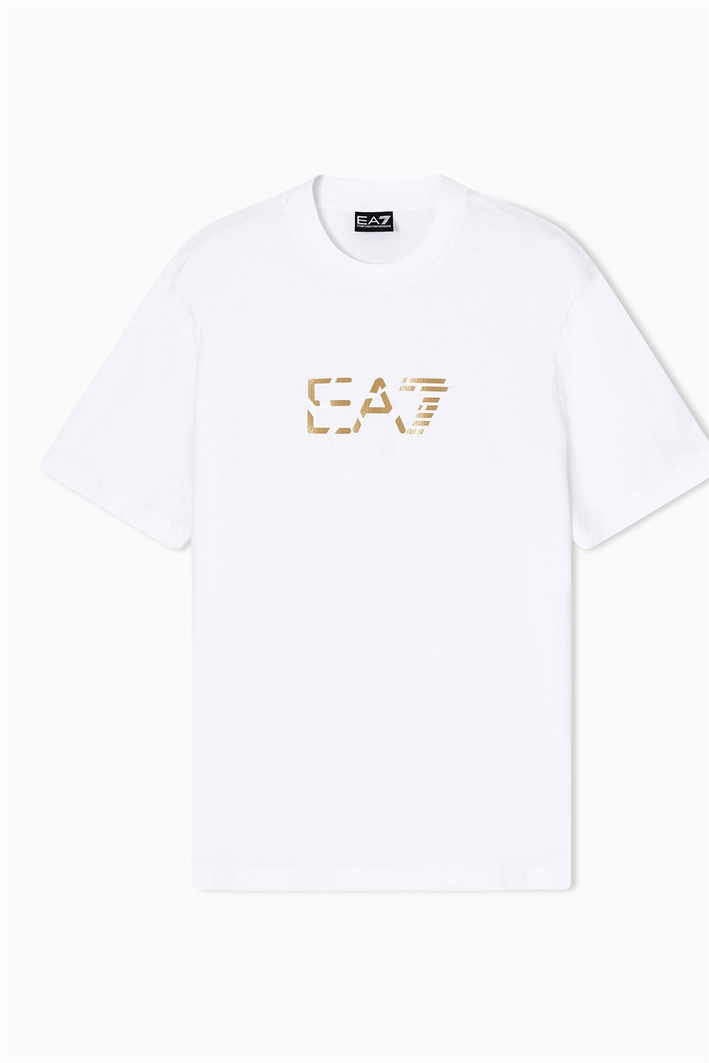 EA7 Erkek Bisiklet Yaka T-Shirt Beyaz