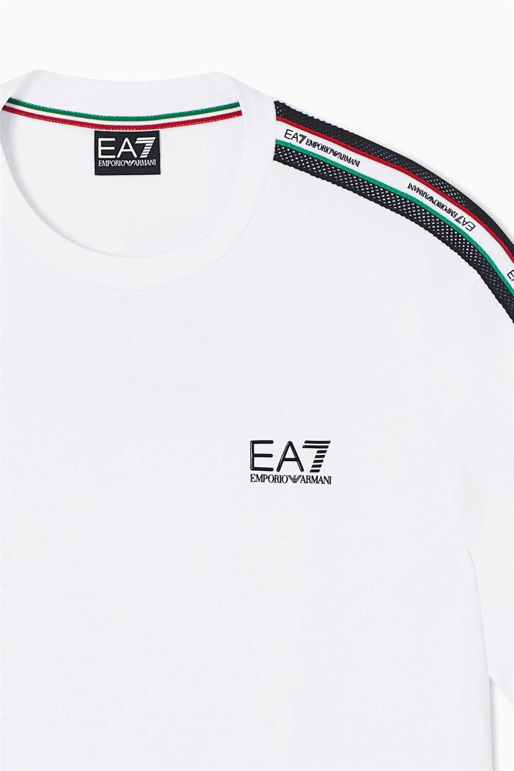EA7 Erkek Bisiklet Yaka T-Shirt Beyaz