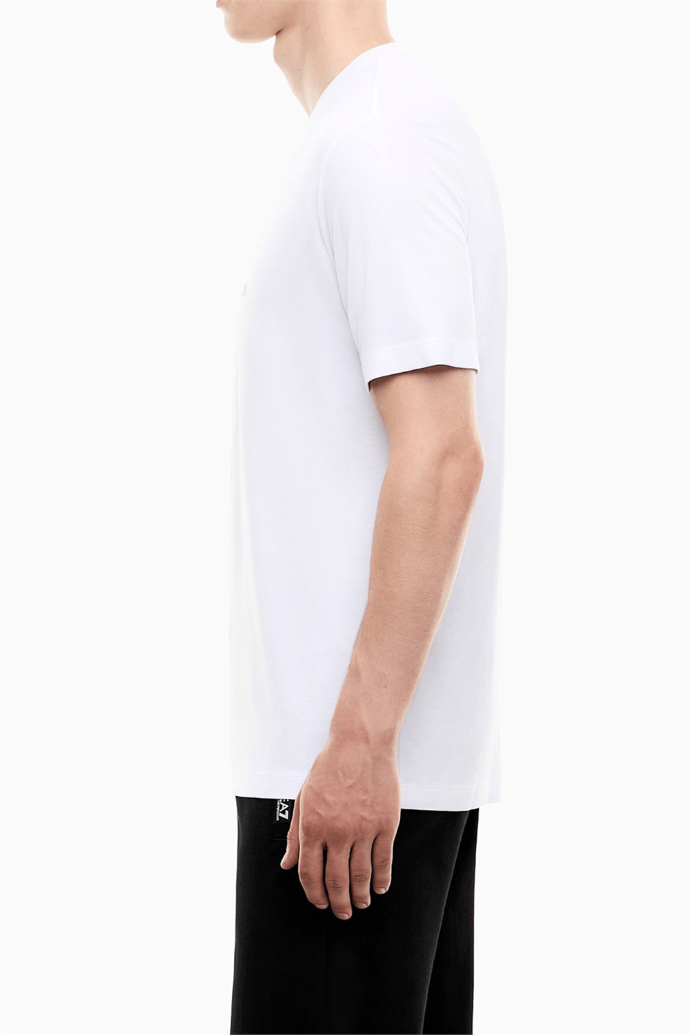 EA7 Erkek Bisiklet Yaka T-Shirt Beyaz