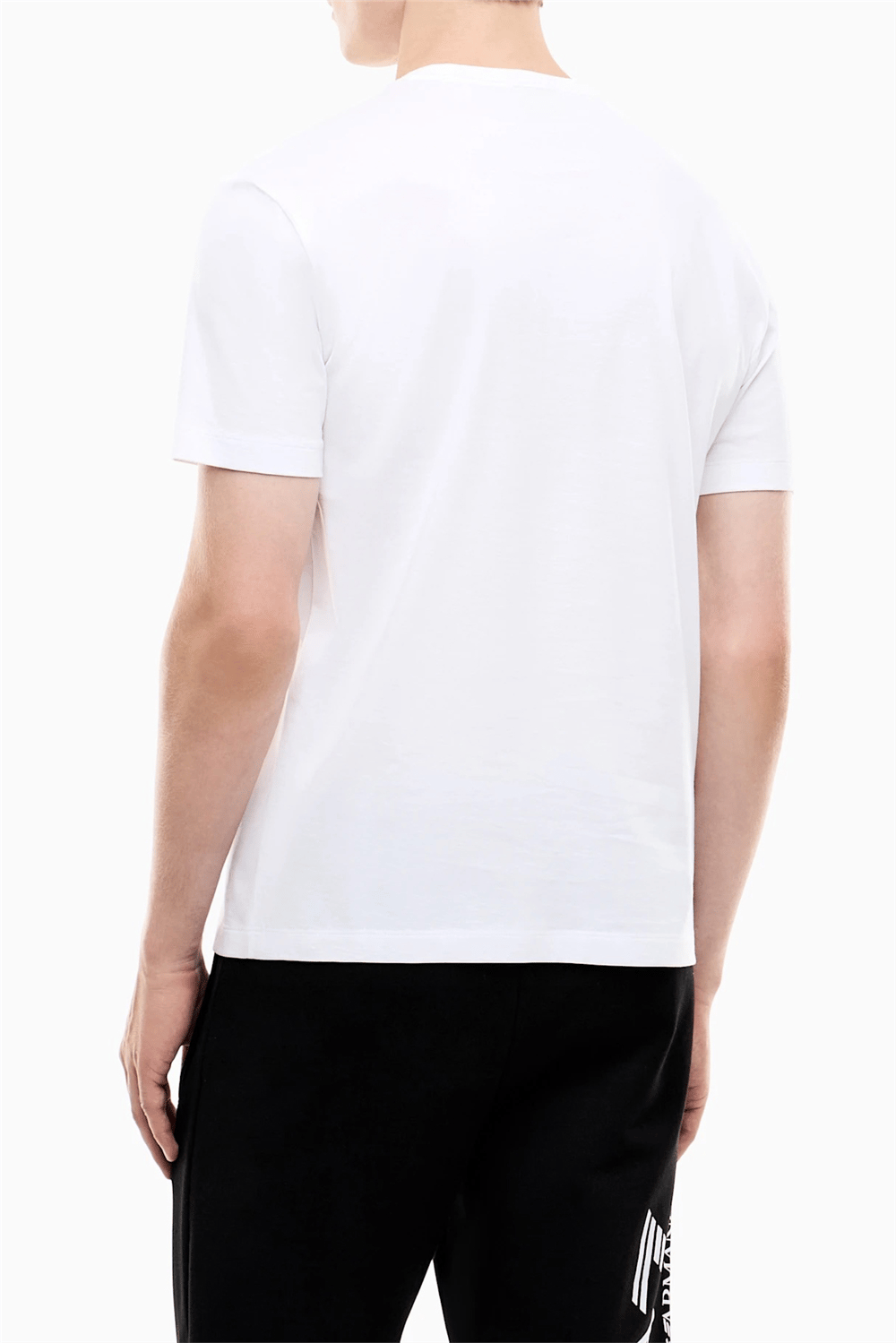 EA7 Erkek Bisiklet Yaka T-Shirt Beyaz