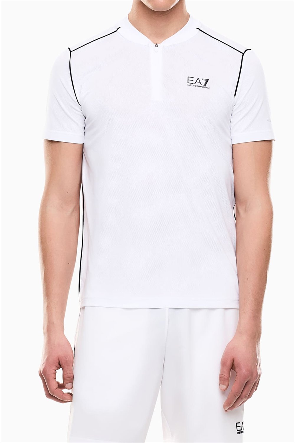 EA7 Erkek Bisiklet Yaka T-Shirt Beyaz