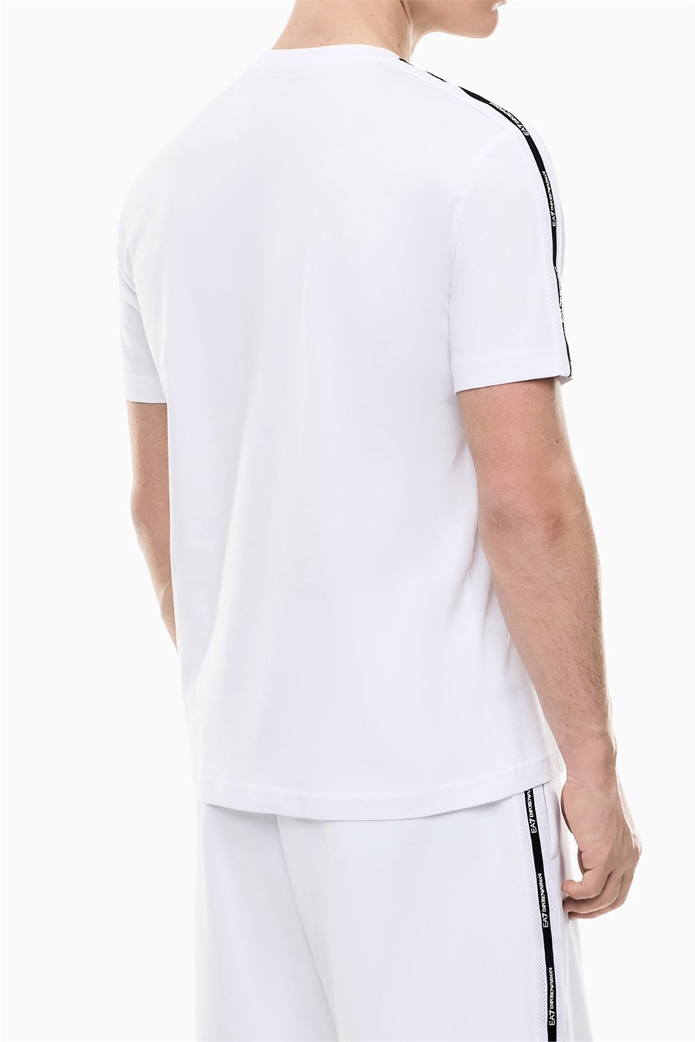 EA7 Erkek Bisiklet Yaka T-Shirt Beyaz